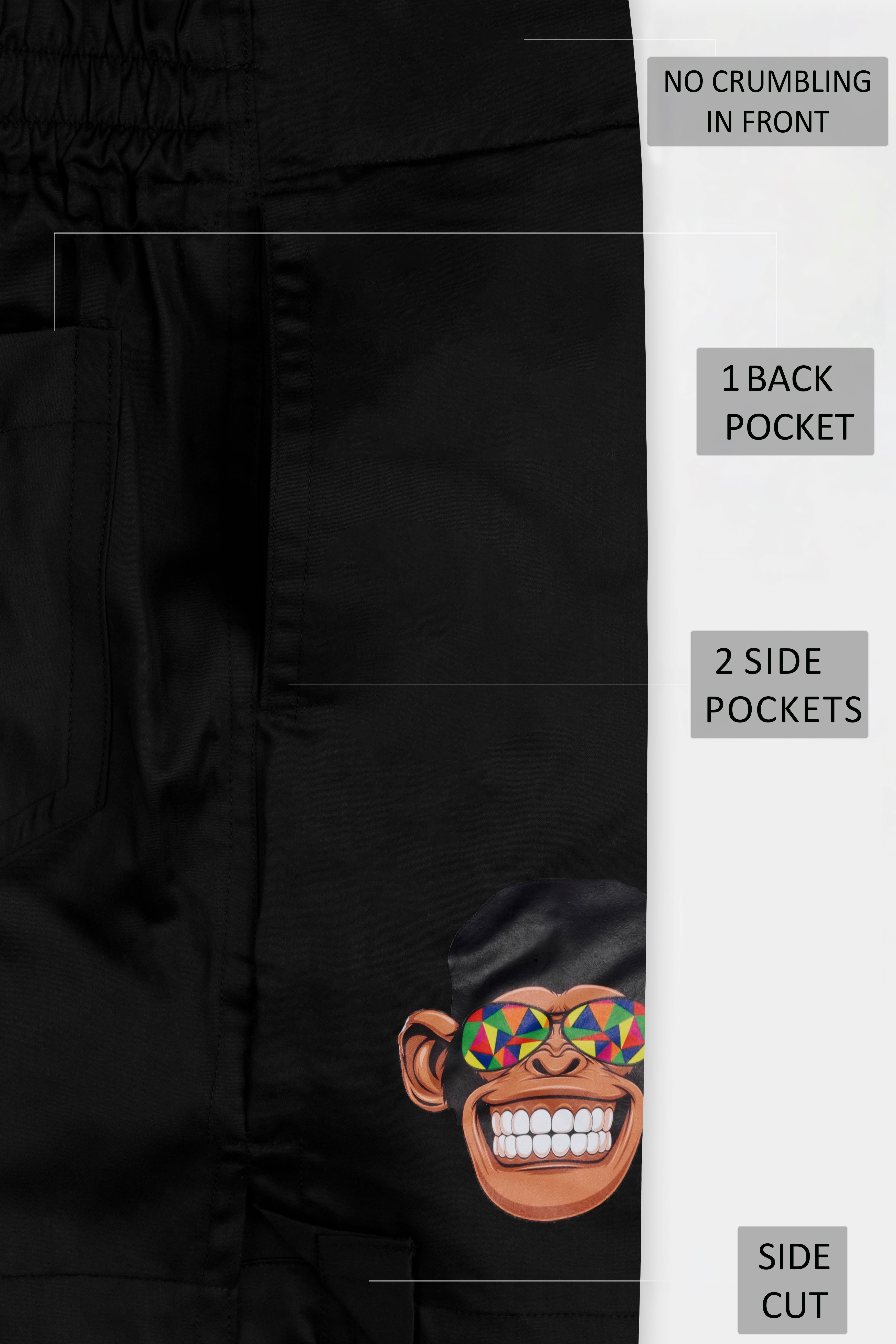 Jade Black Funky Monkey Printed Subtle Sheen Super Soft Premium Cotton Boxers BX470-RPRT96-28, BX470-RPRT96-30, BX470-RPRT96-32, BX470-RPRT96-34, BX470-RPRT96-36, BX470-RPRT96-38, BX470-RPRT96-40, BX470-RPRT96-42, BX470-RPRT96-44