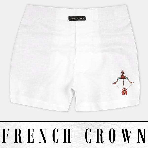 Bright White PlainSolid Premium Linen Boxers For Man