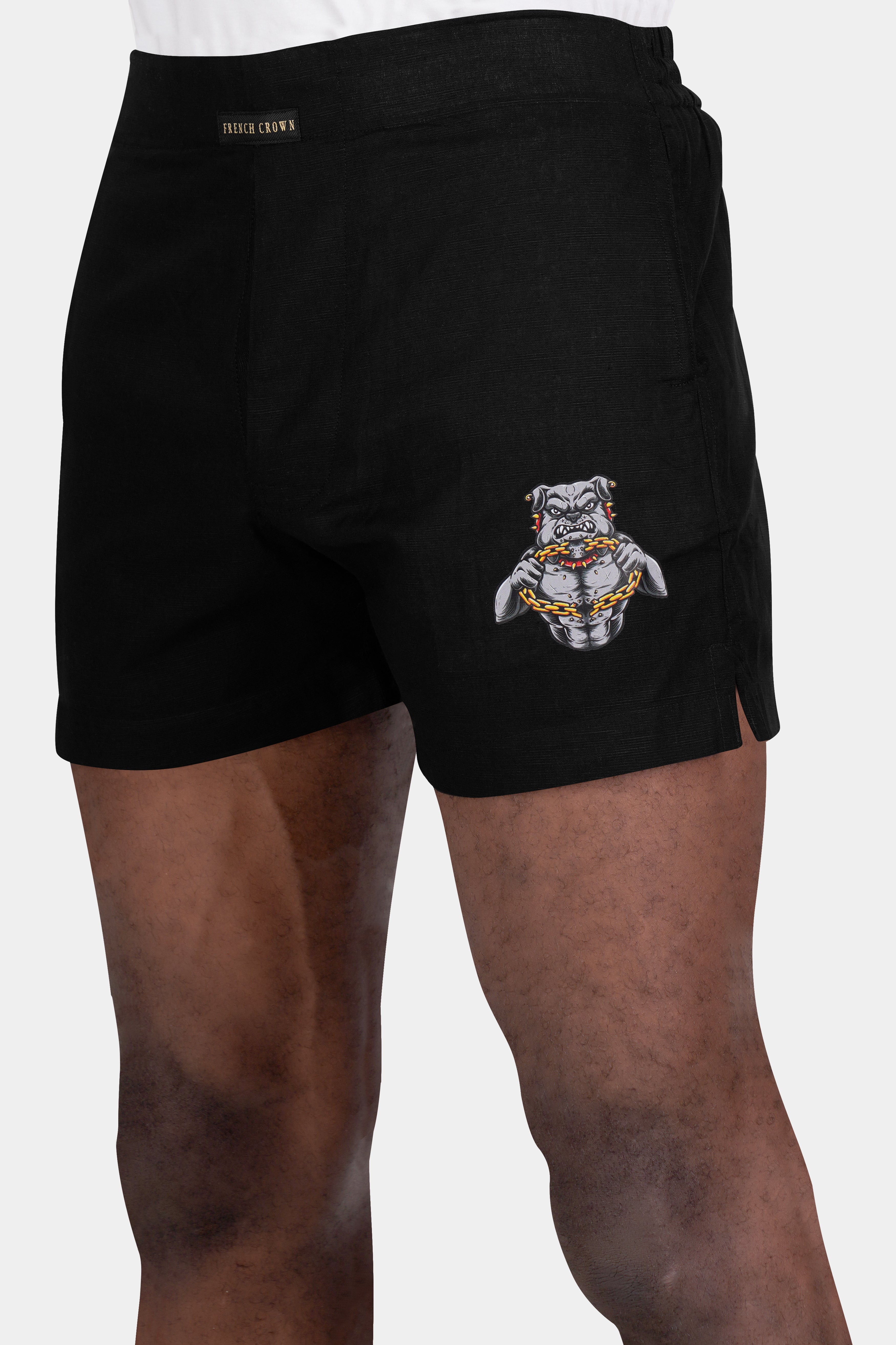 Jade Black Angry Pitbull Printed Luxurious Linen Boxers BX472-RPRT102-28, BX472-RPRT102-30, BX472-RPRT102-32, BX472-RPRT102-34, BX472-RPRT102-36, BX472-RPRT102-38, BX472-RPRT102-40, BX472-RPRT102-42, BX472-RPRT102-44