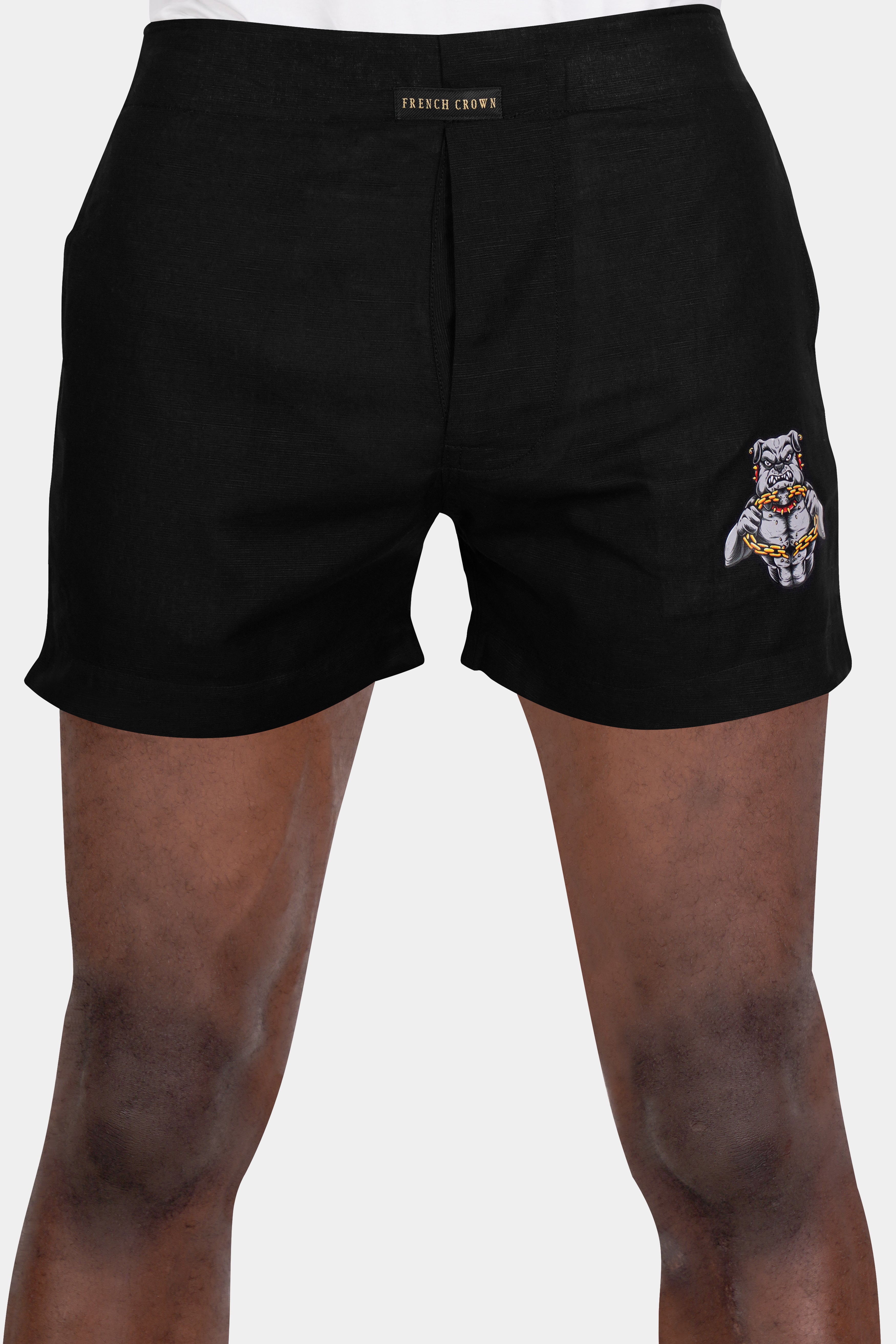 Jade Black Angry Pitbull Printed Luxurious Linen Boxers BX472-RPRT102-28, BX472-RPRT102-30, BX472-RPRT102-32, BX472-RPRT102-34, BX472-RPRT102-36, BX472-RPRT102-38, BX472-RPRT102-40, BX472-RPRT102-42, BX472-RPRT102-44