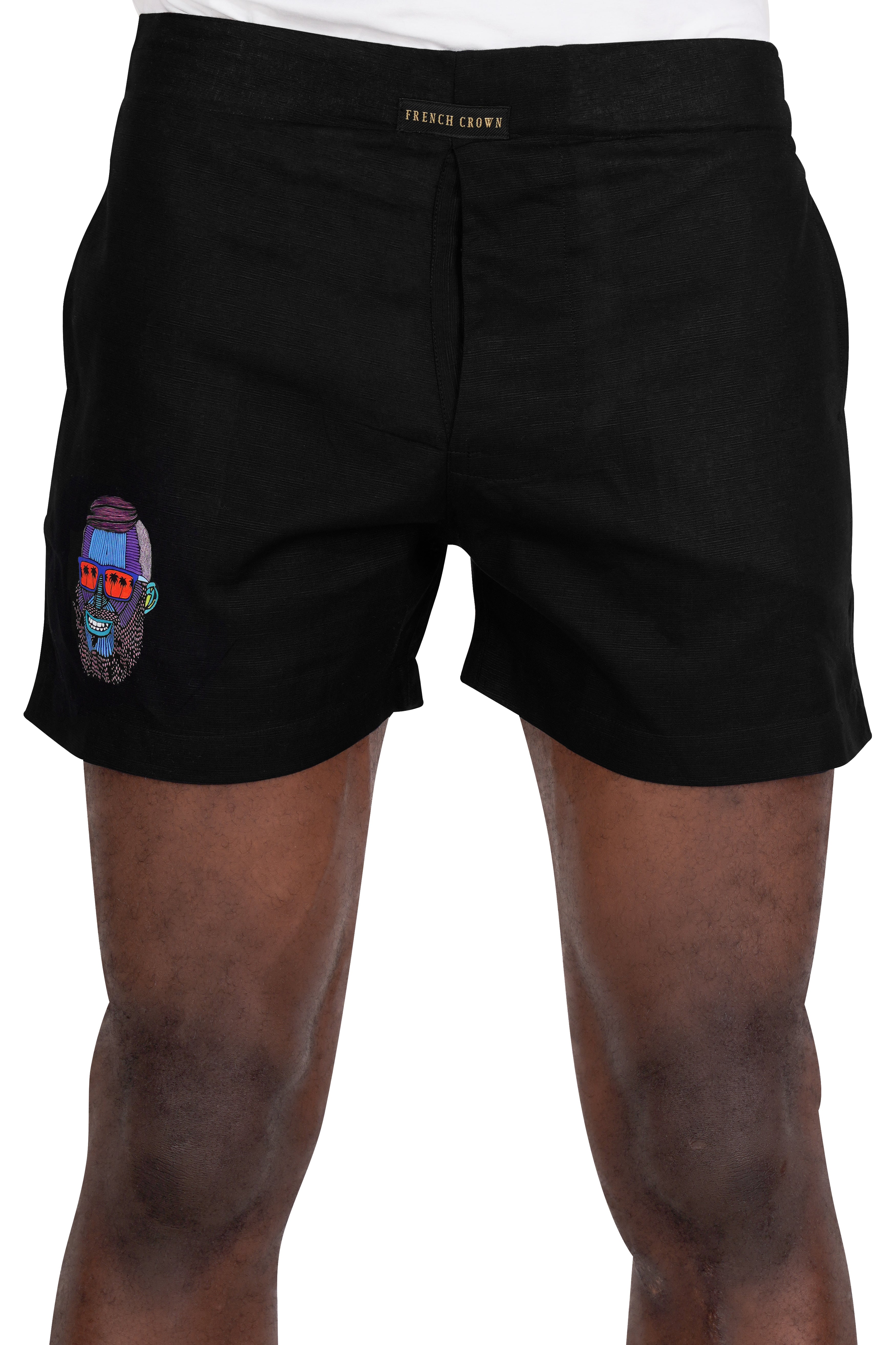 Jade Black Mulga the Artist Printed Luxurious Linen Boxers BX472-RPRT95-28, BX472-RPRT95-30, BX472-RPRT95-32, BX472-RPRT95-34, BX472-RPRT95-36, BX472-RPRT95-38, BX472-RPRT95-40, BX472-RPRT95-42, BX472-RPRT95-44