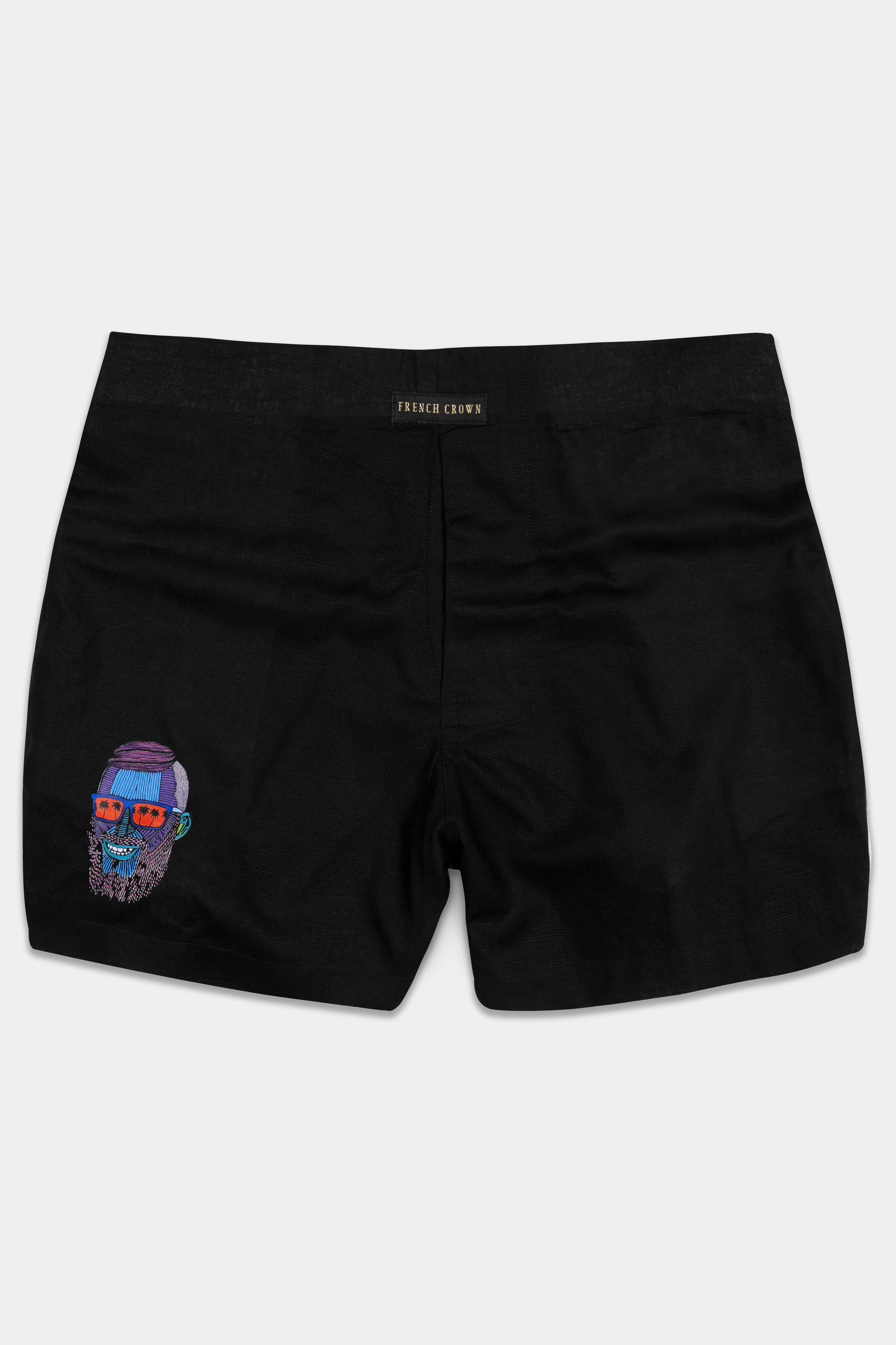 Jade Black Mulga the Artist Printed Luxurious Linen Boxers BX472-RPRT95-28, BX472-RPRT95-30, BX472-RPRT95-32, BX472-RPRT95-34, BX472-RPRT95-36, BX472-RPRT95-38, BX472-RPRT95-40, BX472-RPRT95-42, BX472-RPRT95-44