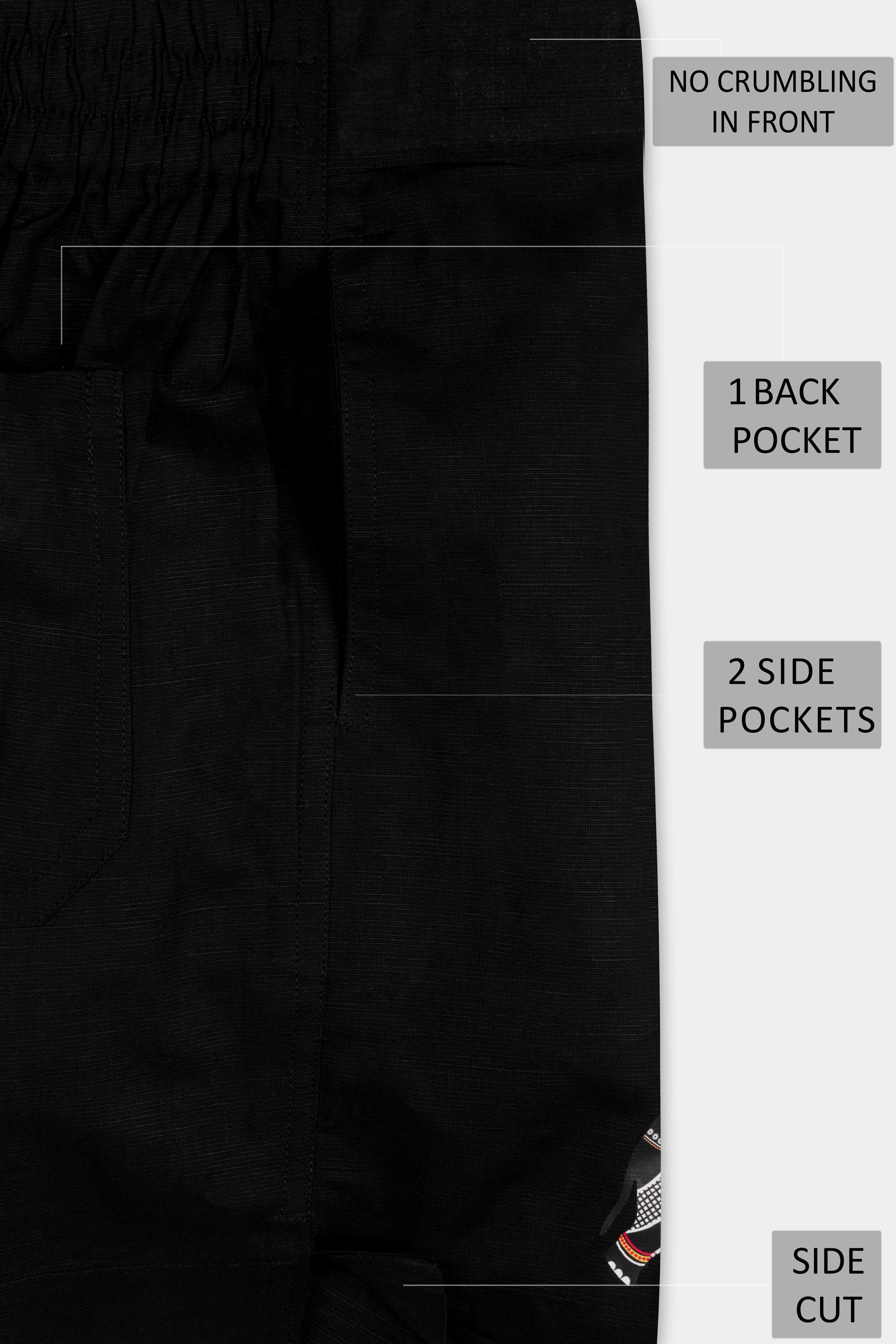 Jade Black Elephant Printed Luxurious Linen Boxers BX472-RPRT99-28, BX472-RPRT99-30, BX472-RPRT99-32, BX472-RPRT99-34, BX472-RPRT99-36, BX472-RPRT99-38, BX472-RPRT99-40, BX472-RPRT99-42, BX472-RPRT99-44