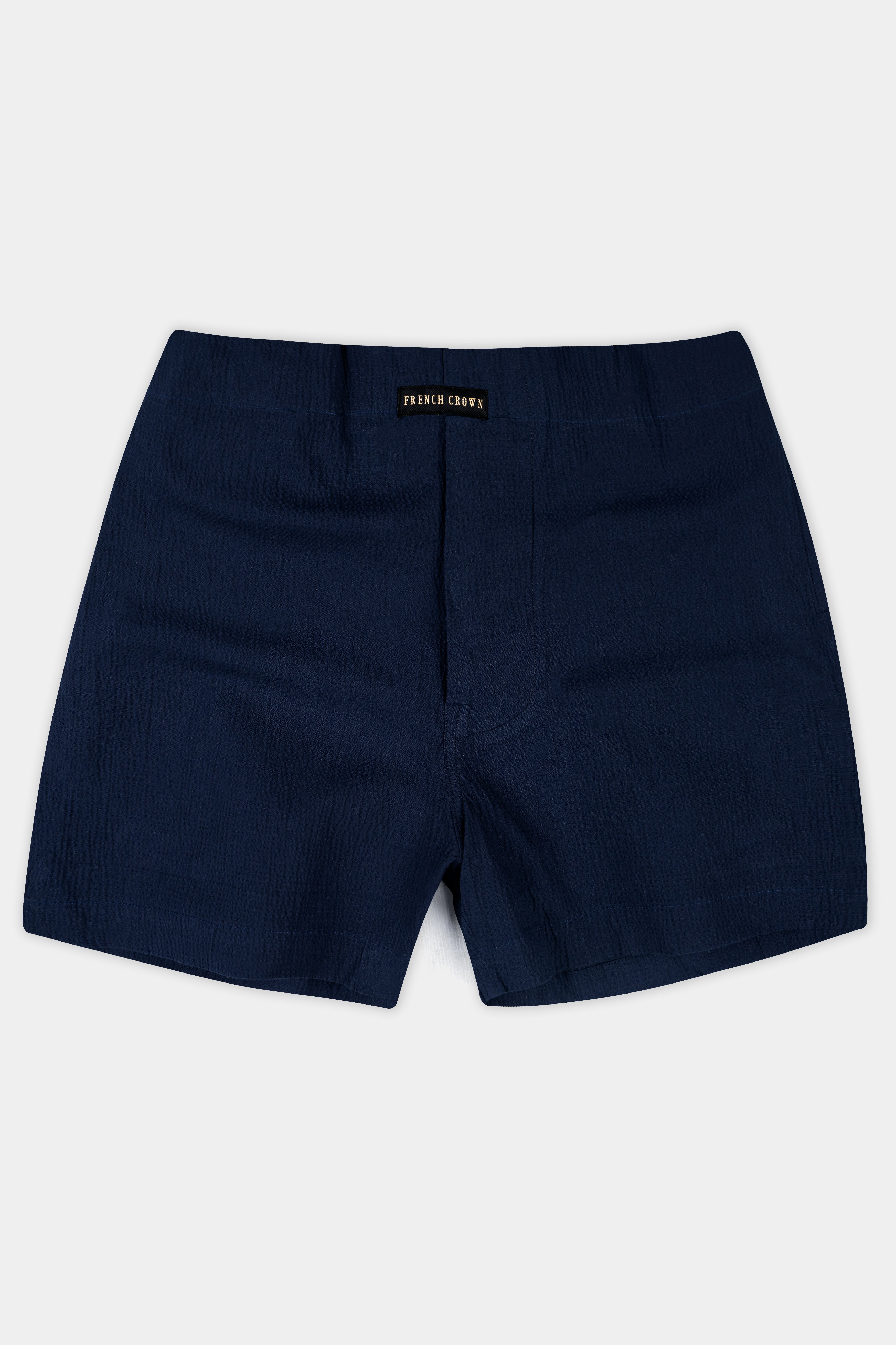 Midnight Blue Seersuckers Giza Cotton Boxer