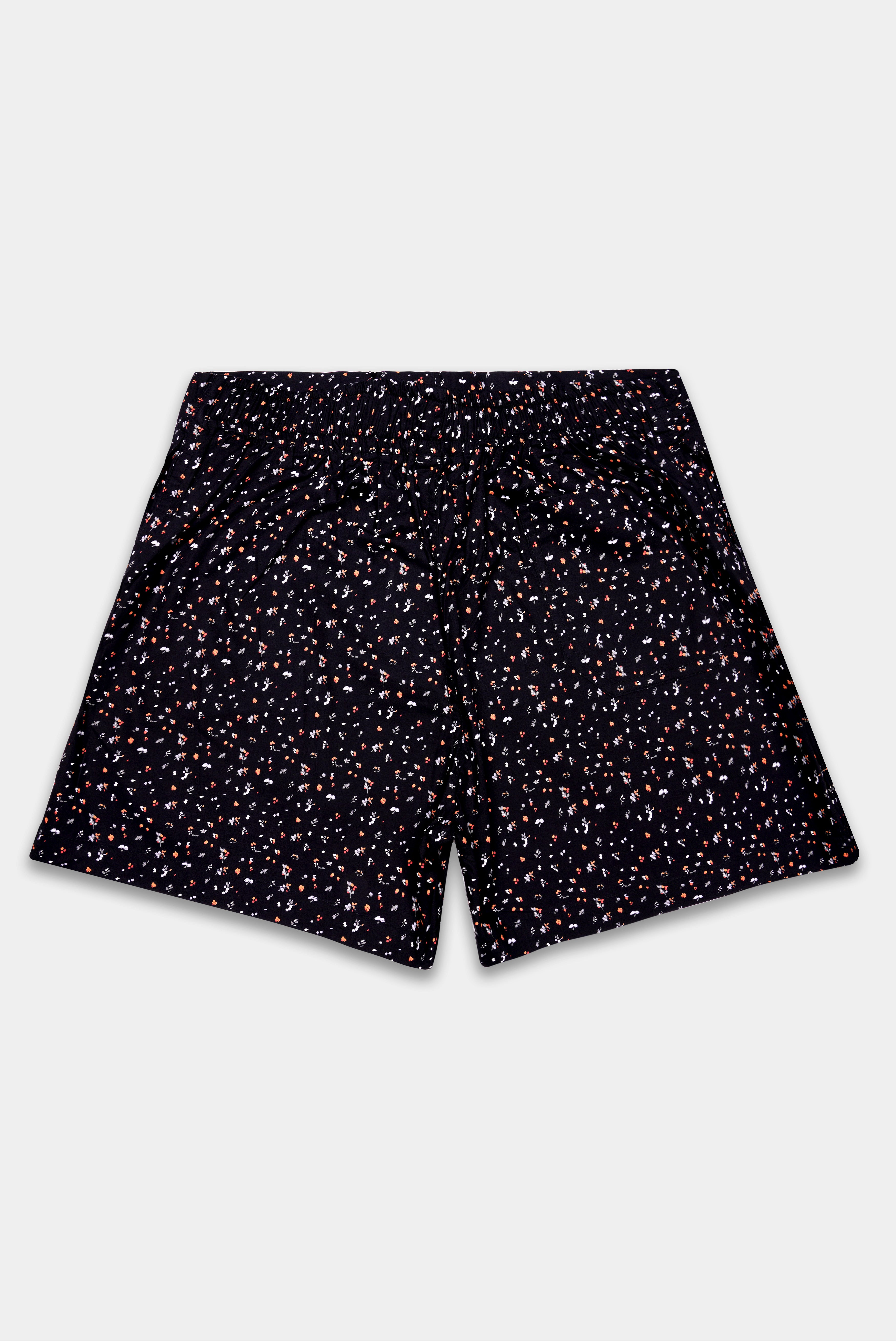 Jade Black Floral Printed Premium Giza Cotton Boxer