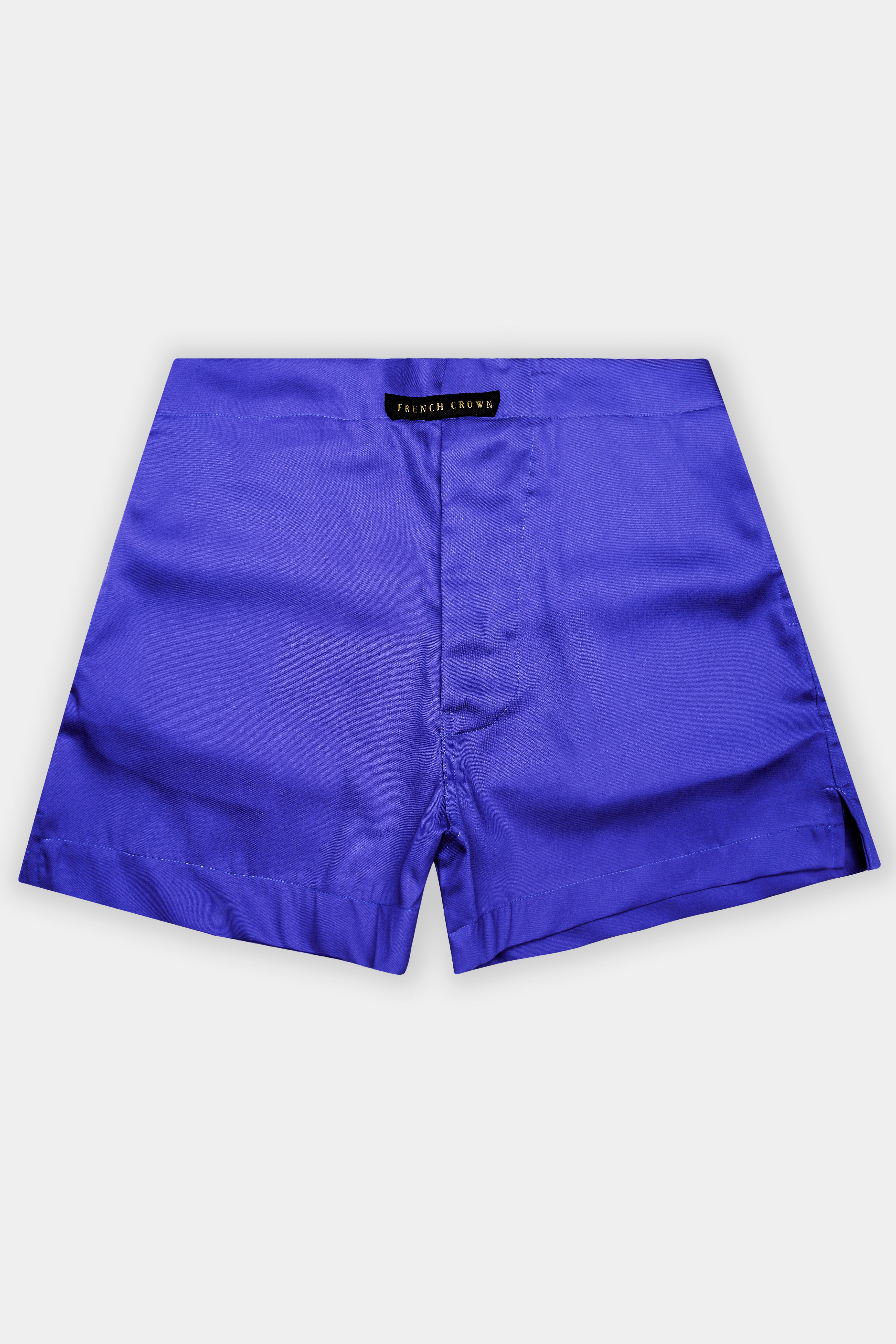 Iris Blue Plain Solid Twill Premium Cotton Boxer