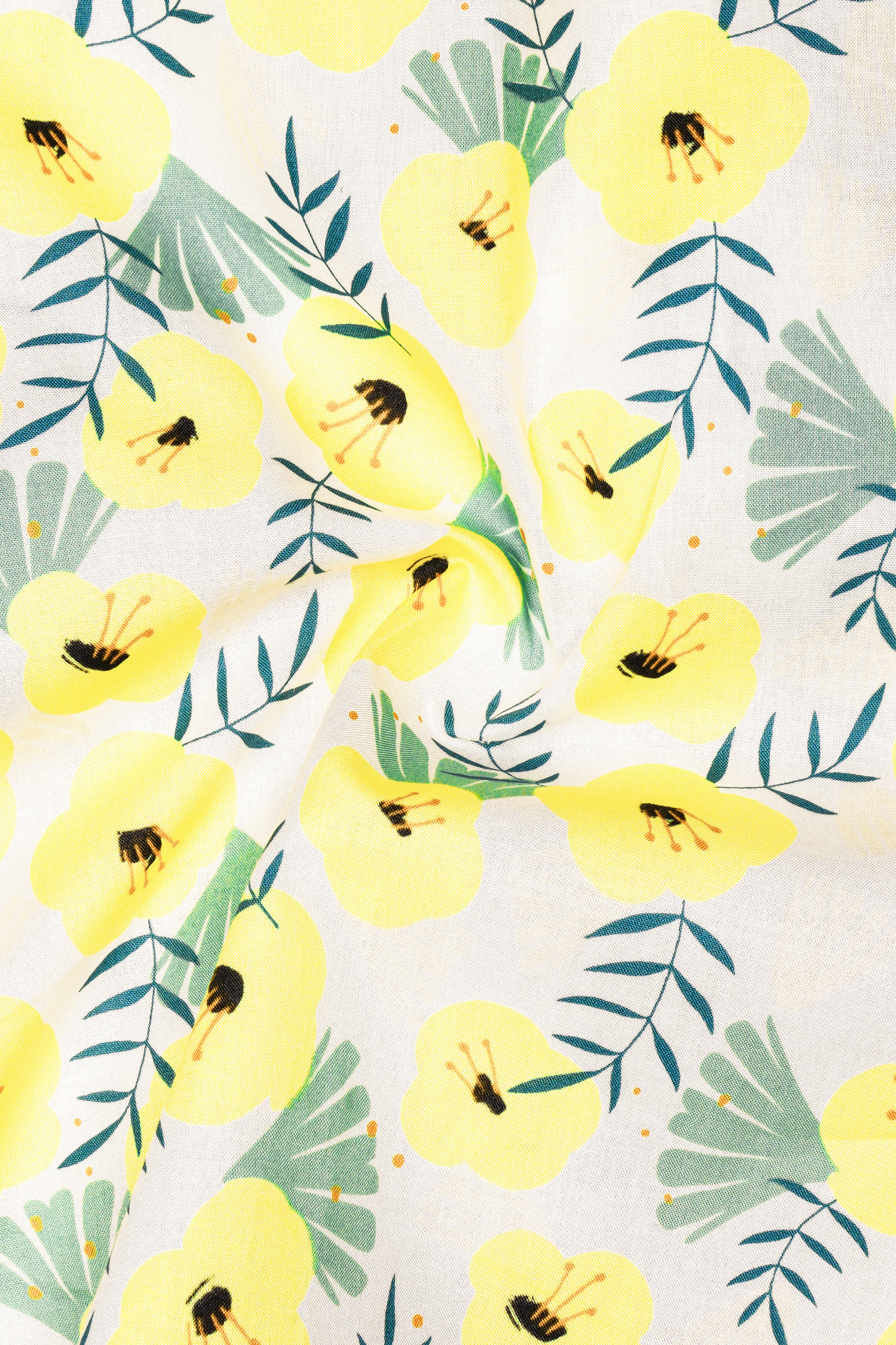 Bright White And Manilla Yellow Printed Premium Giza Cotton Boxer