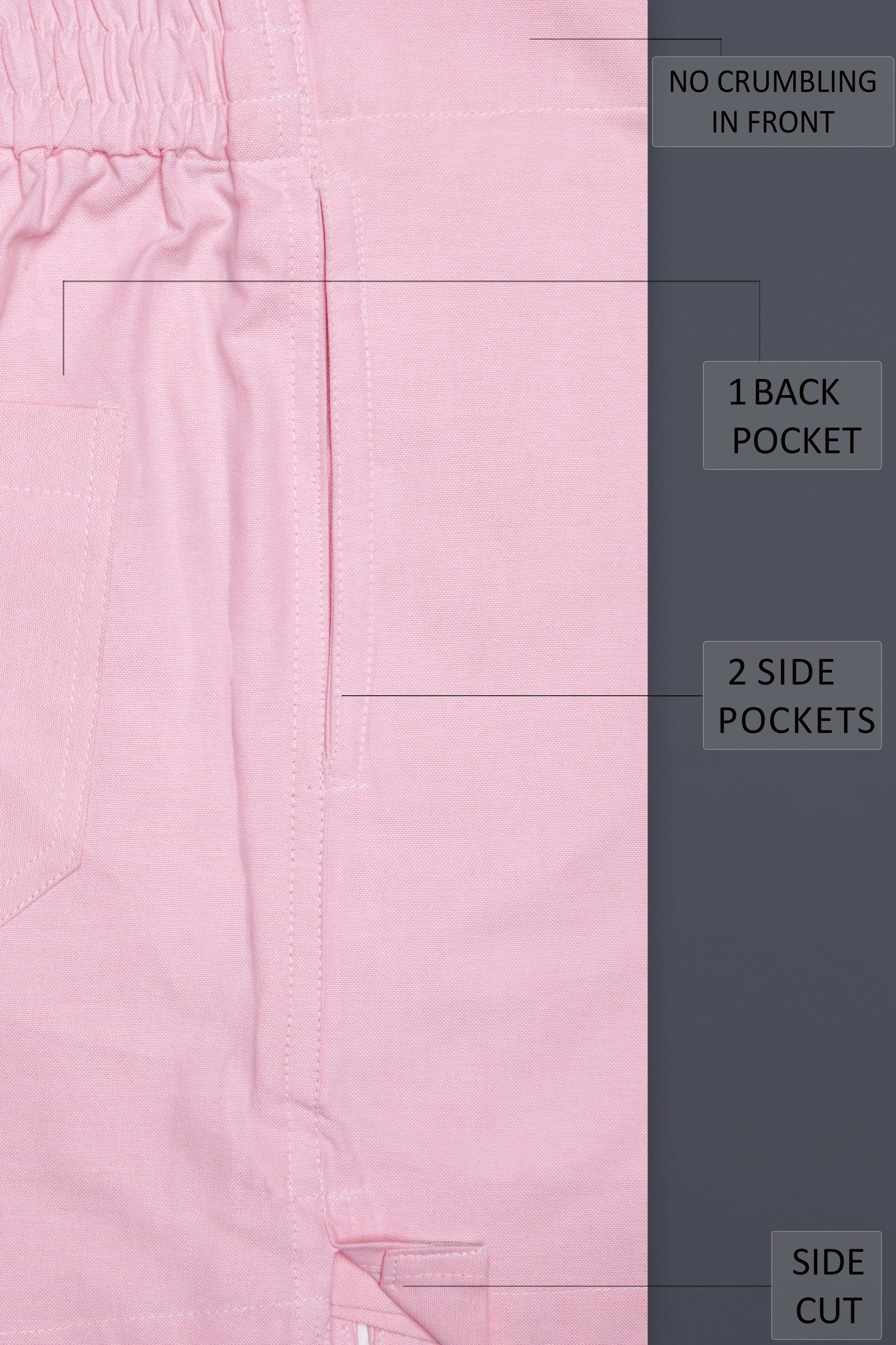 Melanie Pink Solid Oxford Premium Cotton Boxer
