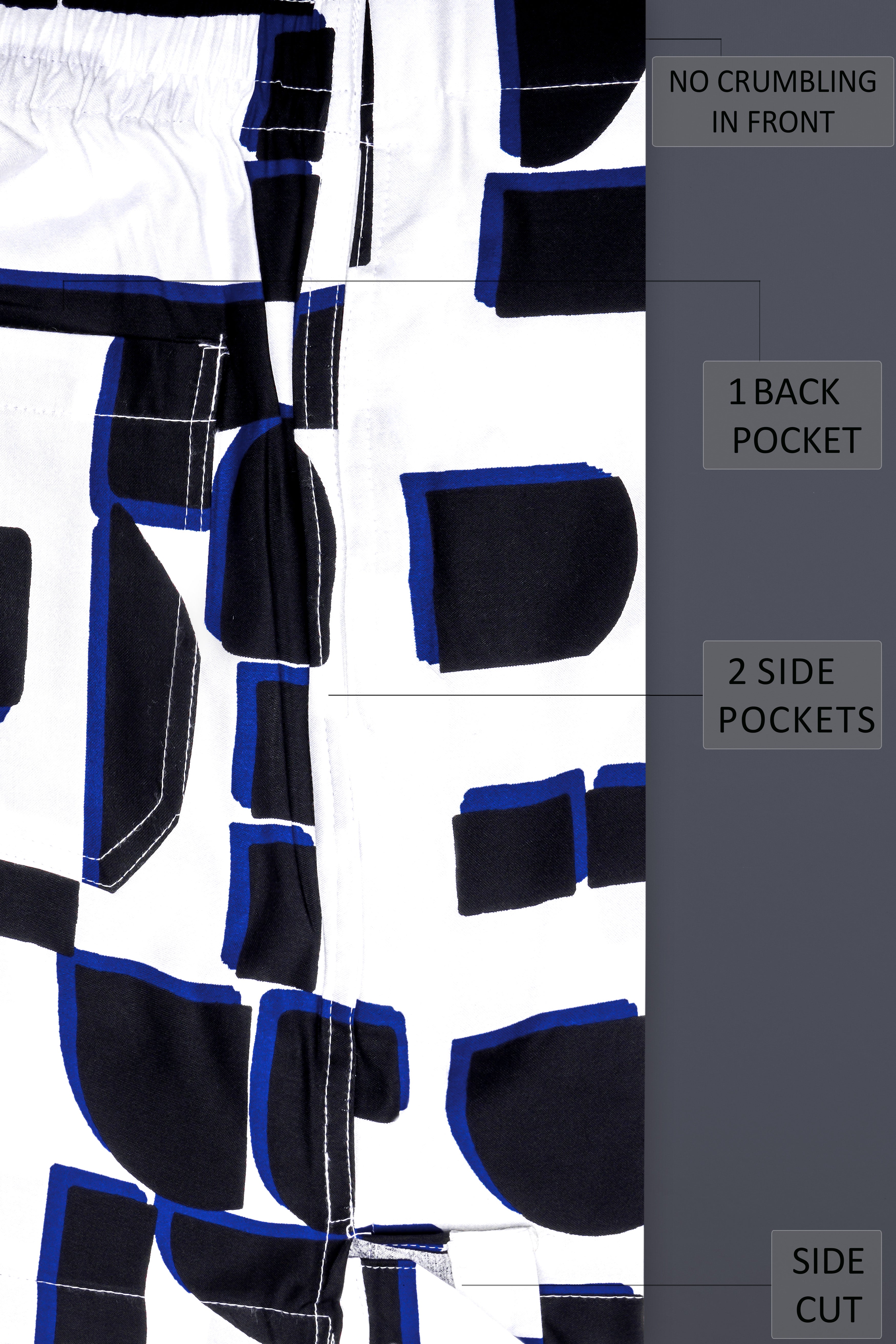 Bright White And Jaguar Black Printed Subtle Sheen Super Soft Premium Cotton Boxer