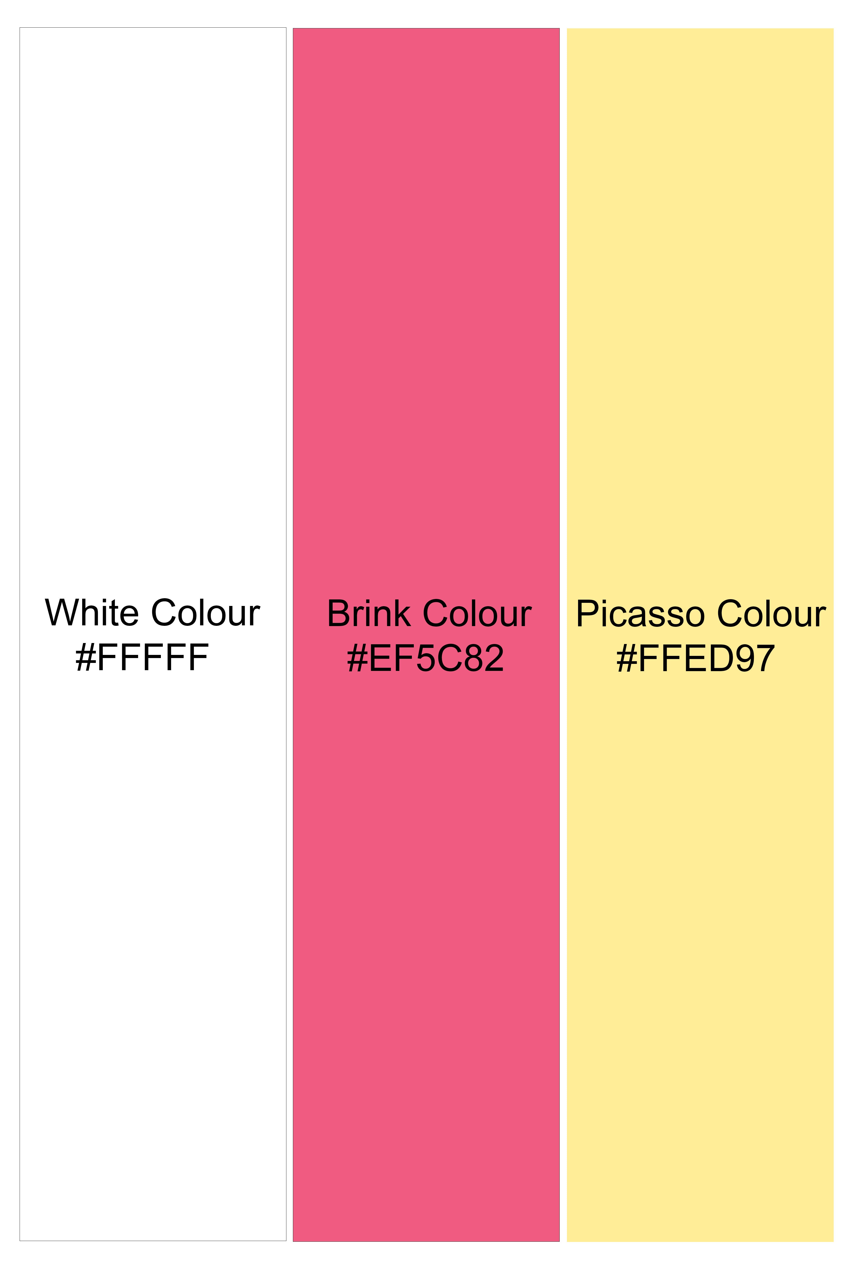 Bright White And Brink Pink Plaid Dobby Textured Premium Giza Cotton Boxer