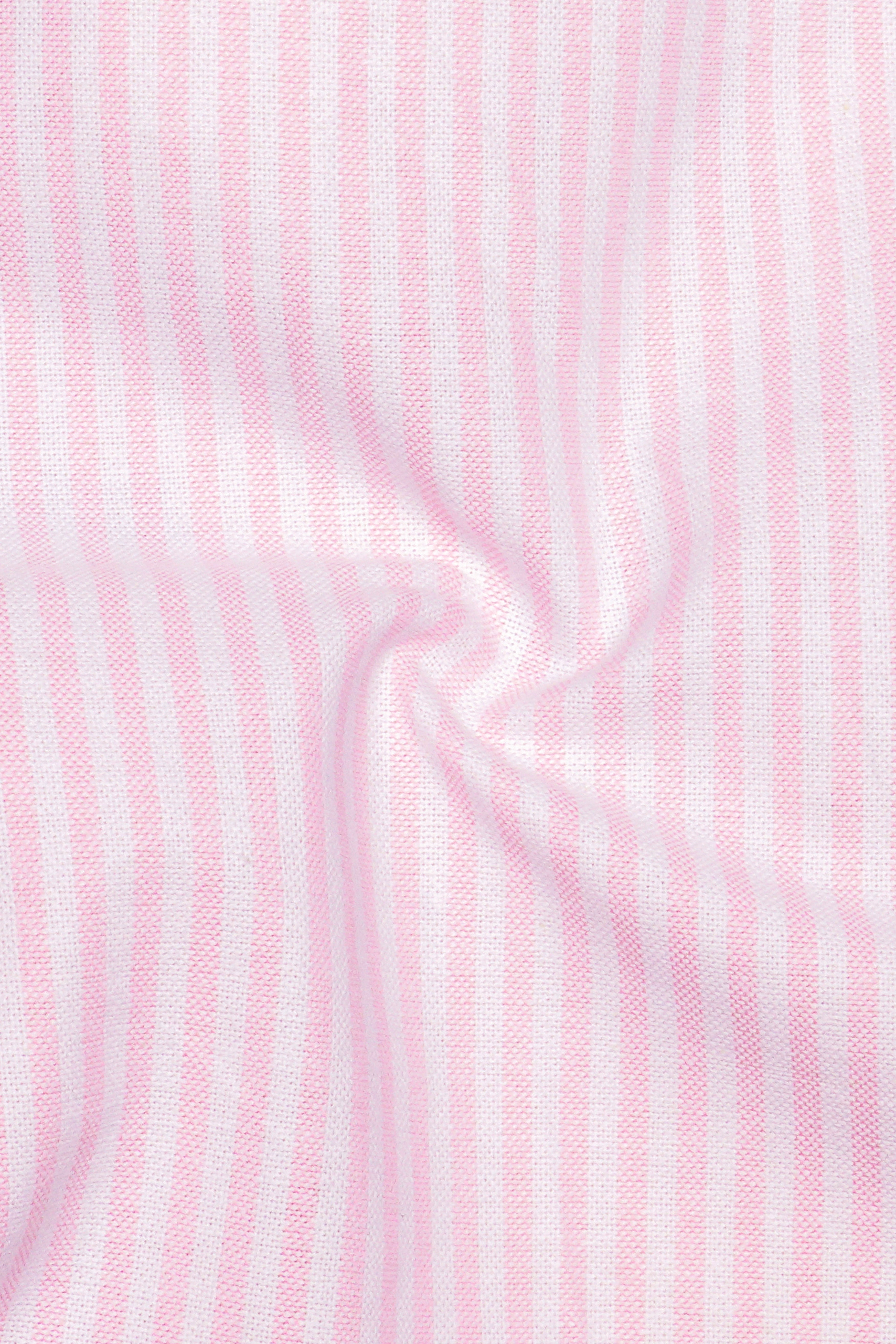 Carnation Pink And Bright White Striped Oxford Premium Cotton Boxer