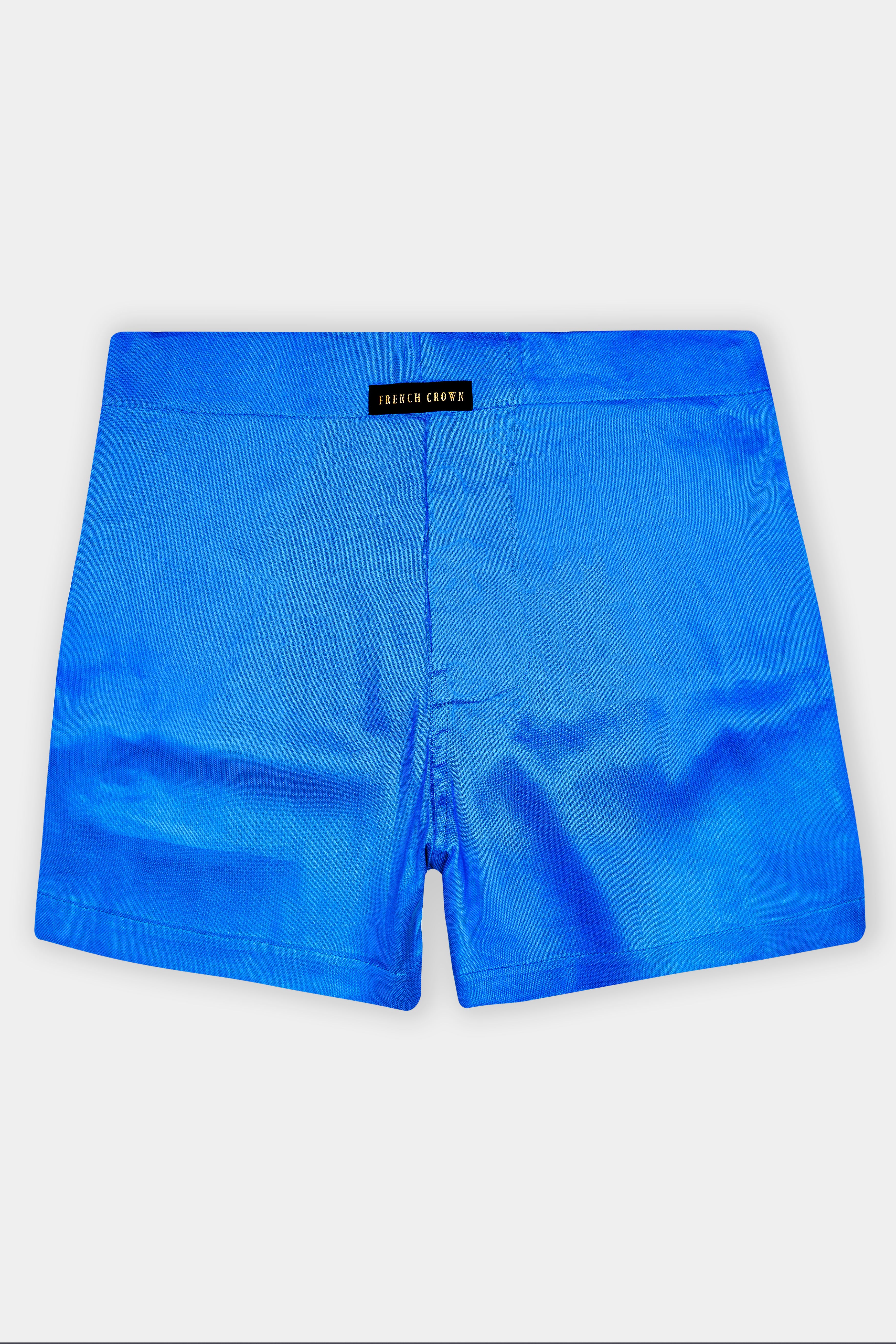 Azure Blue Solid Dobby Textured Premium Giza Cotton Boxer