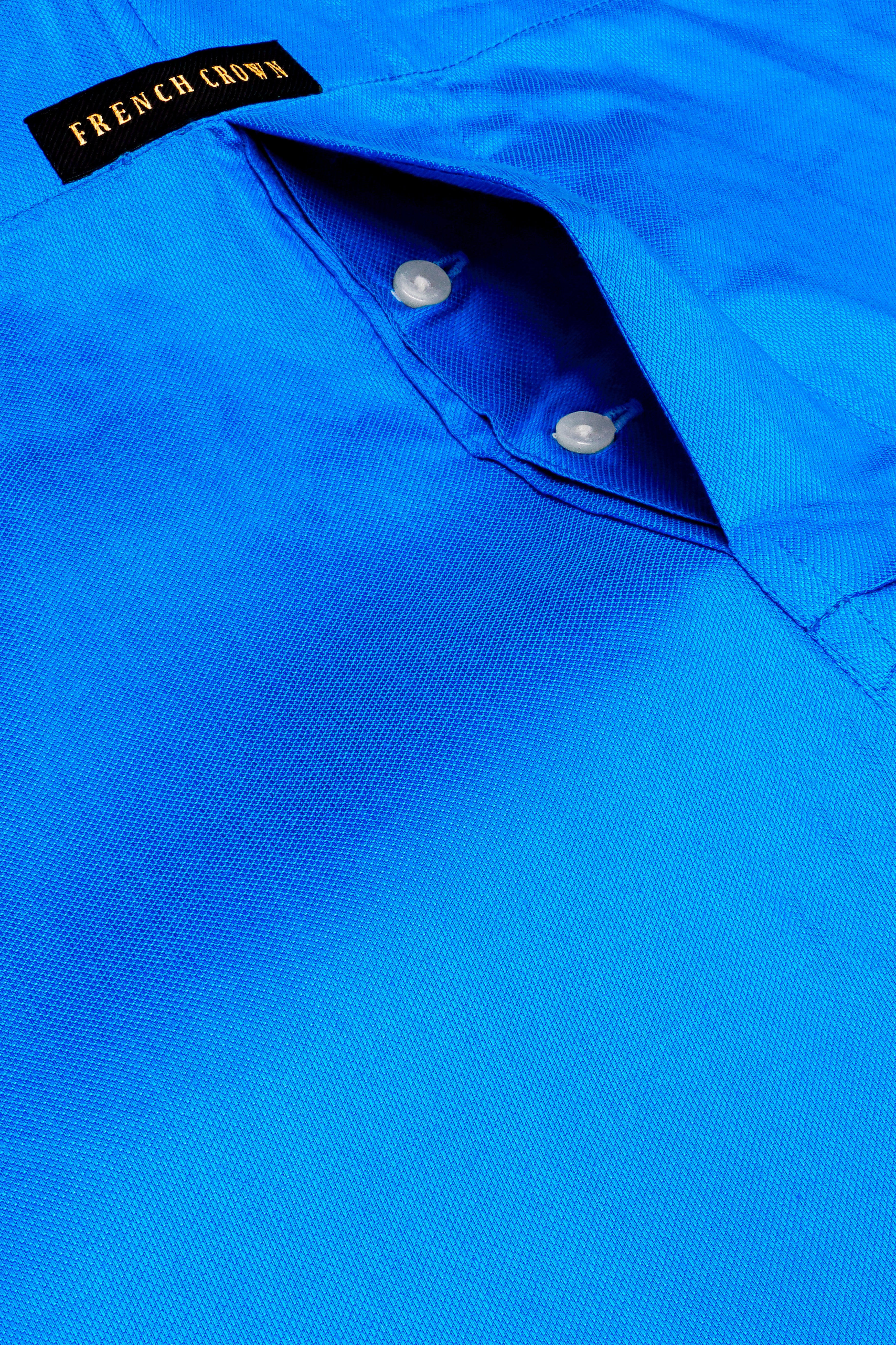 Azure Blue Solid Dobby Textured Premium Giza Cotton Boxer