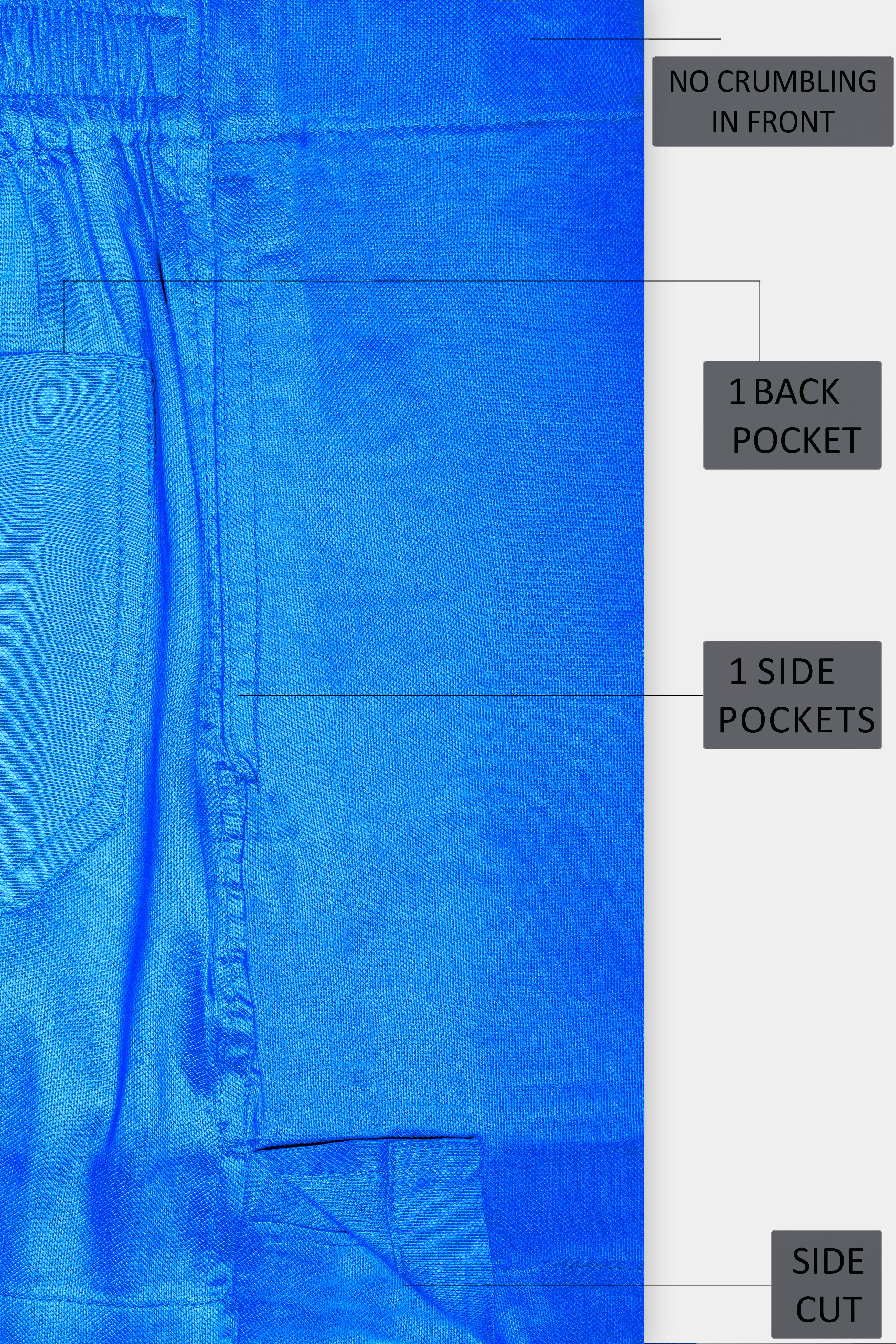 Azure Blue Solid Dobby Textured Premium Giza Cotton Boxer