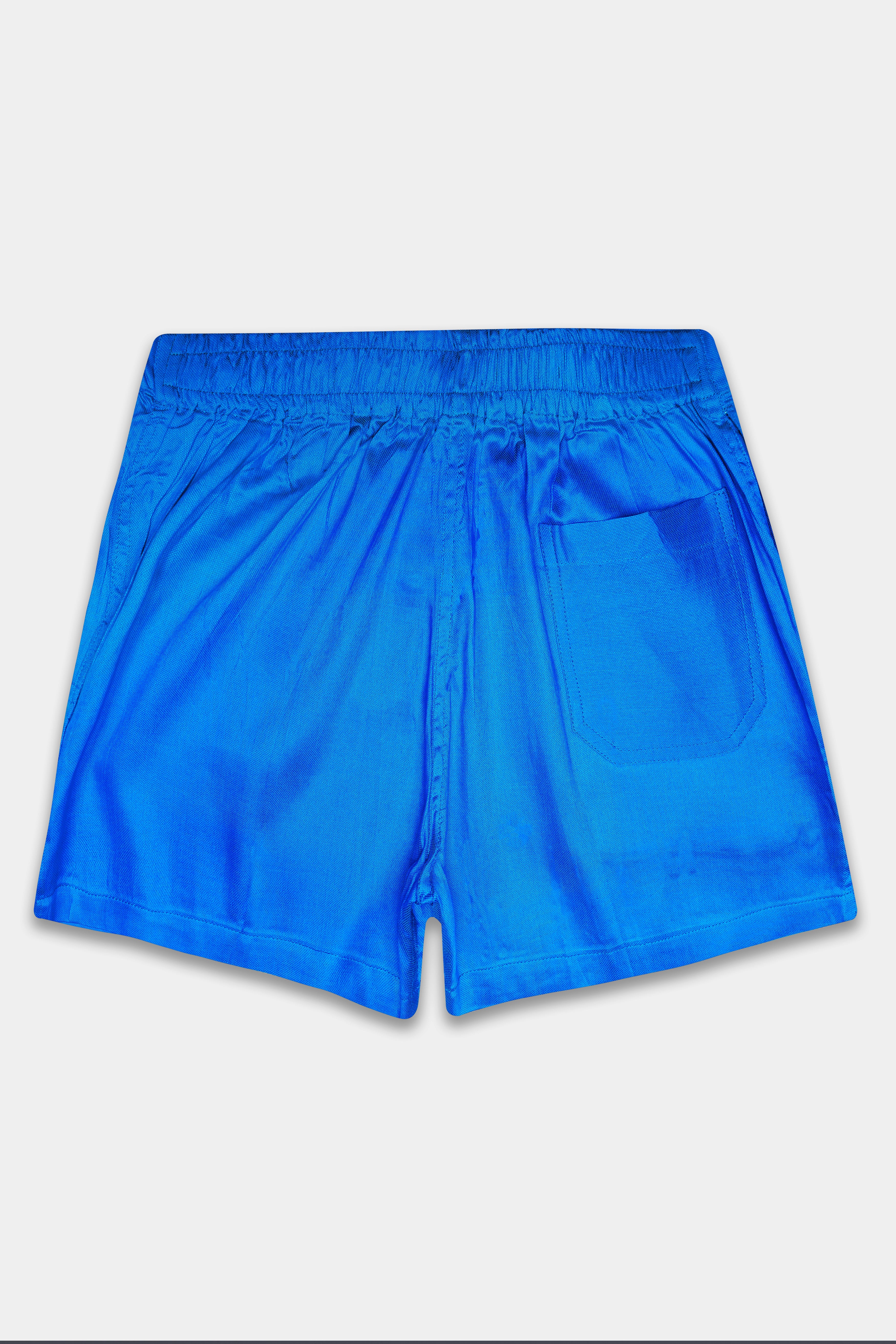 Azure Blue Solid Dobby Textured Premium Giza Cotton Boxer