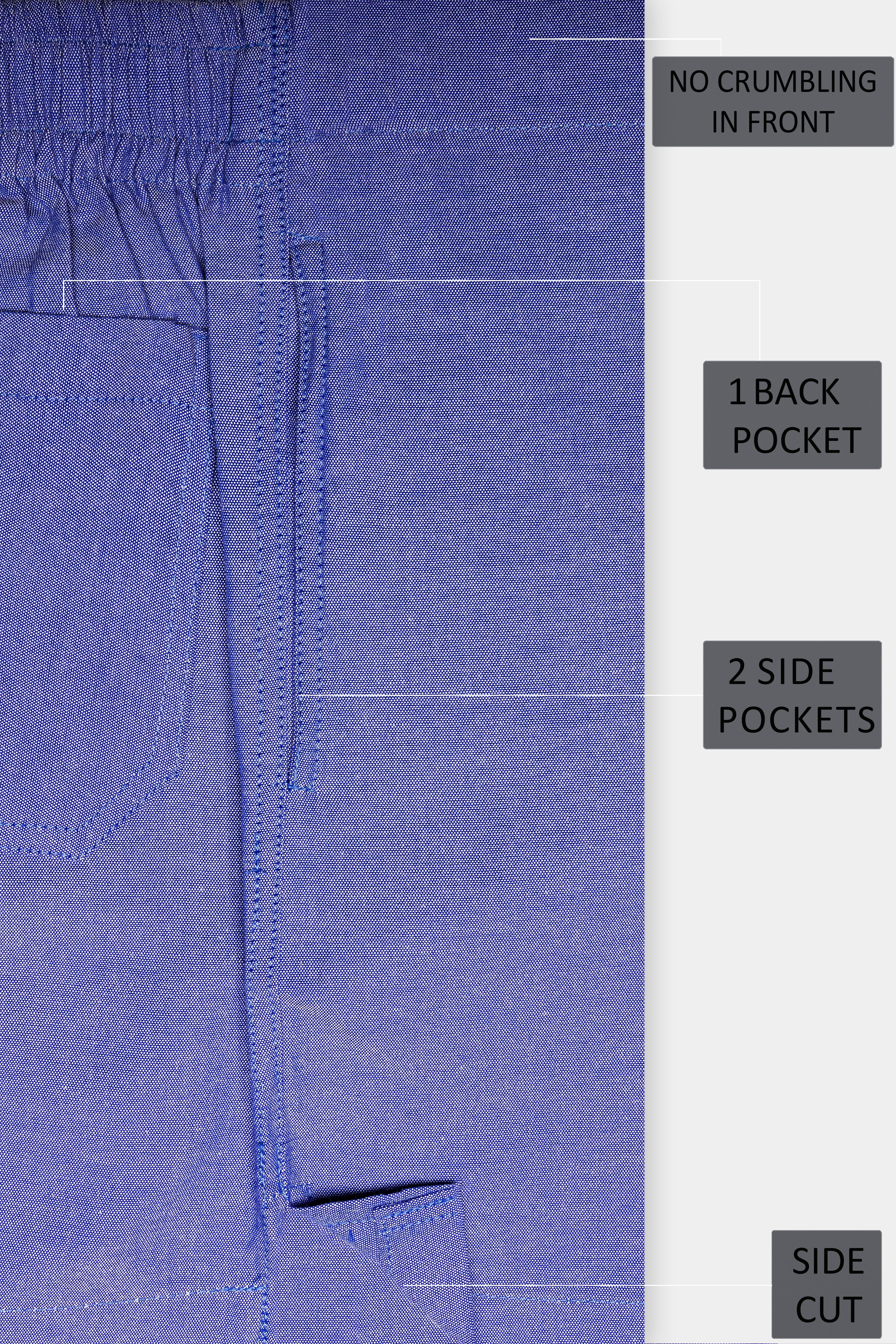 Wisteria Blue Solid Oxford Premium Cotton Boxer