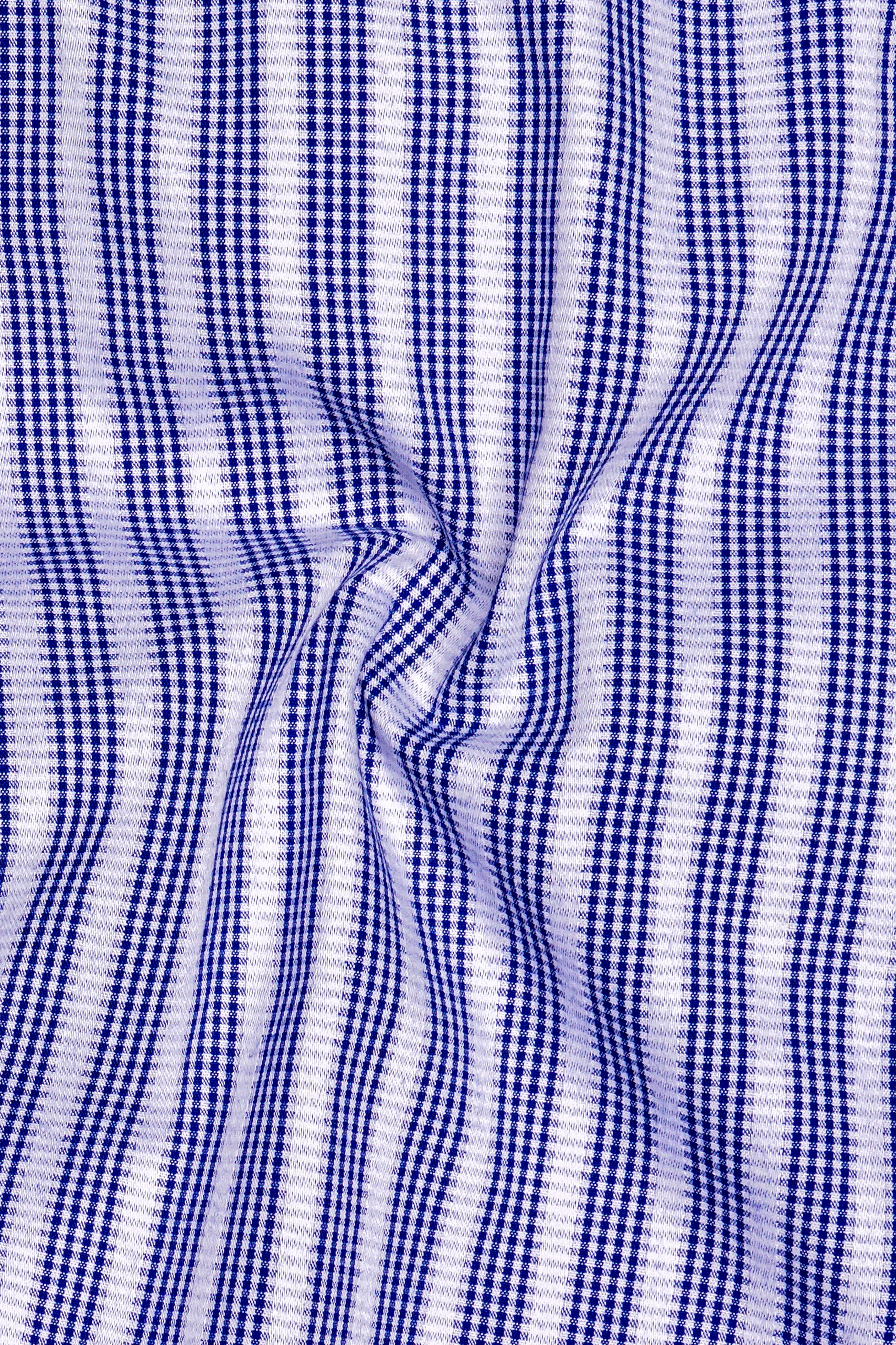 Arapawa Blue And Bright White Stripes Dobby Textured Premium Giza Cotton Boxer