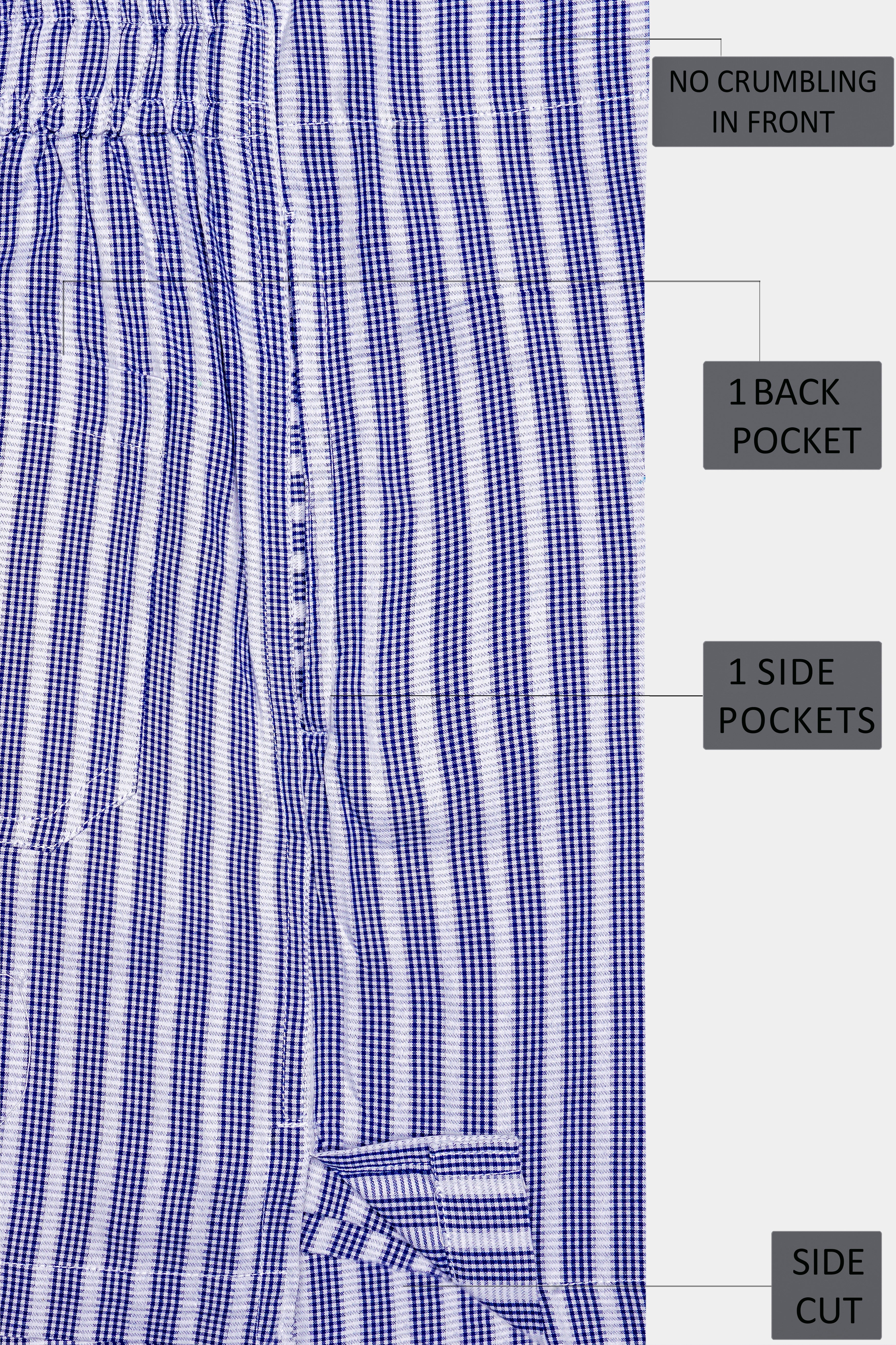 Arapawa Blue And Bright White Stripes Dobby Textured Premium Giza Cotton Boxer