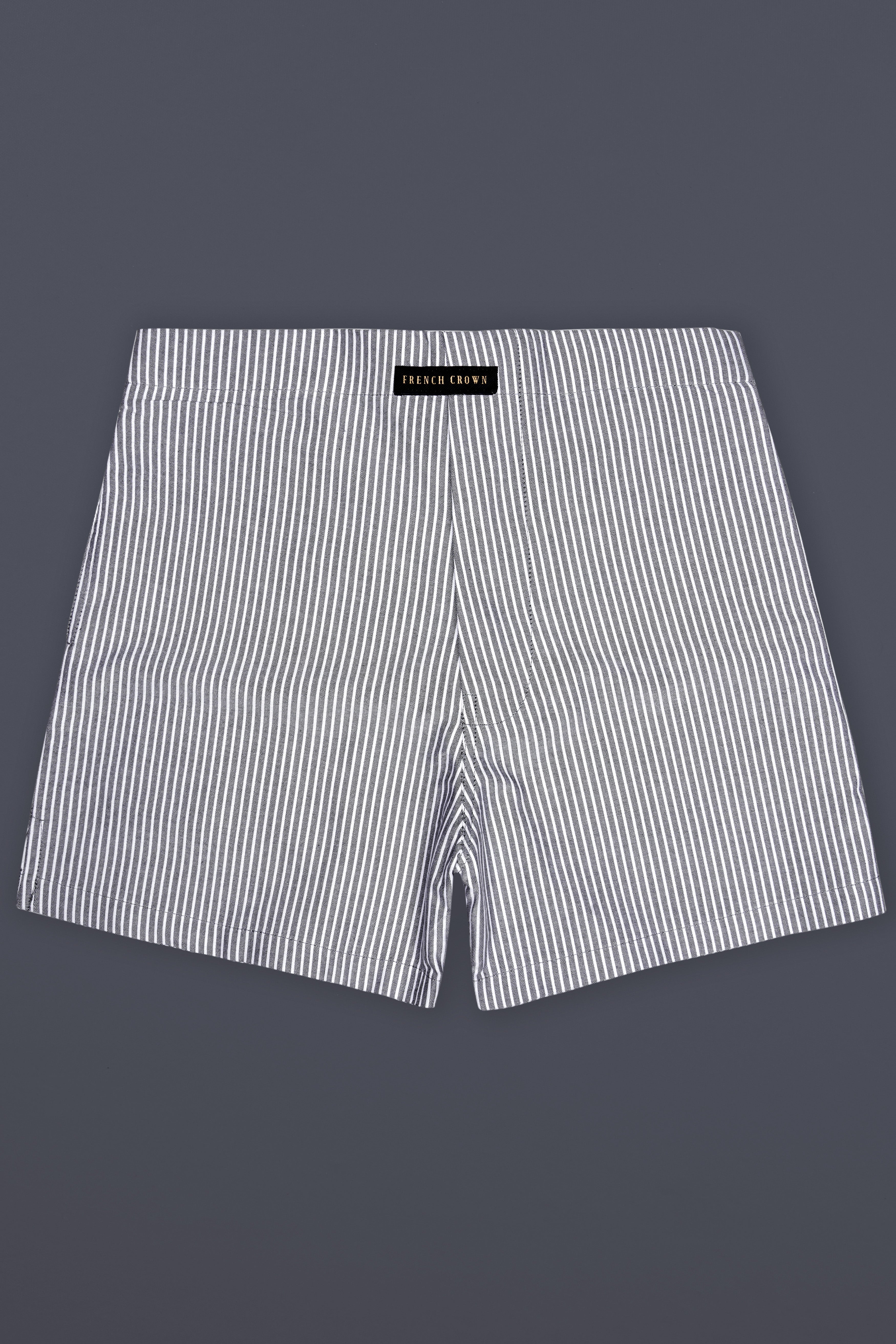 Monsoon Gray And Bright White Stripes Oxford Premium Cotton Boxer