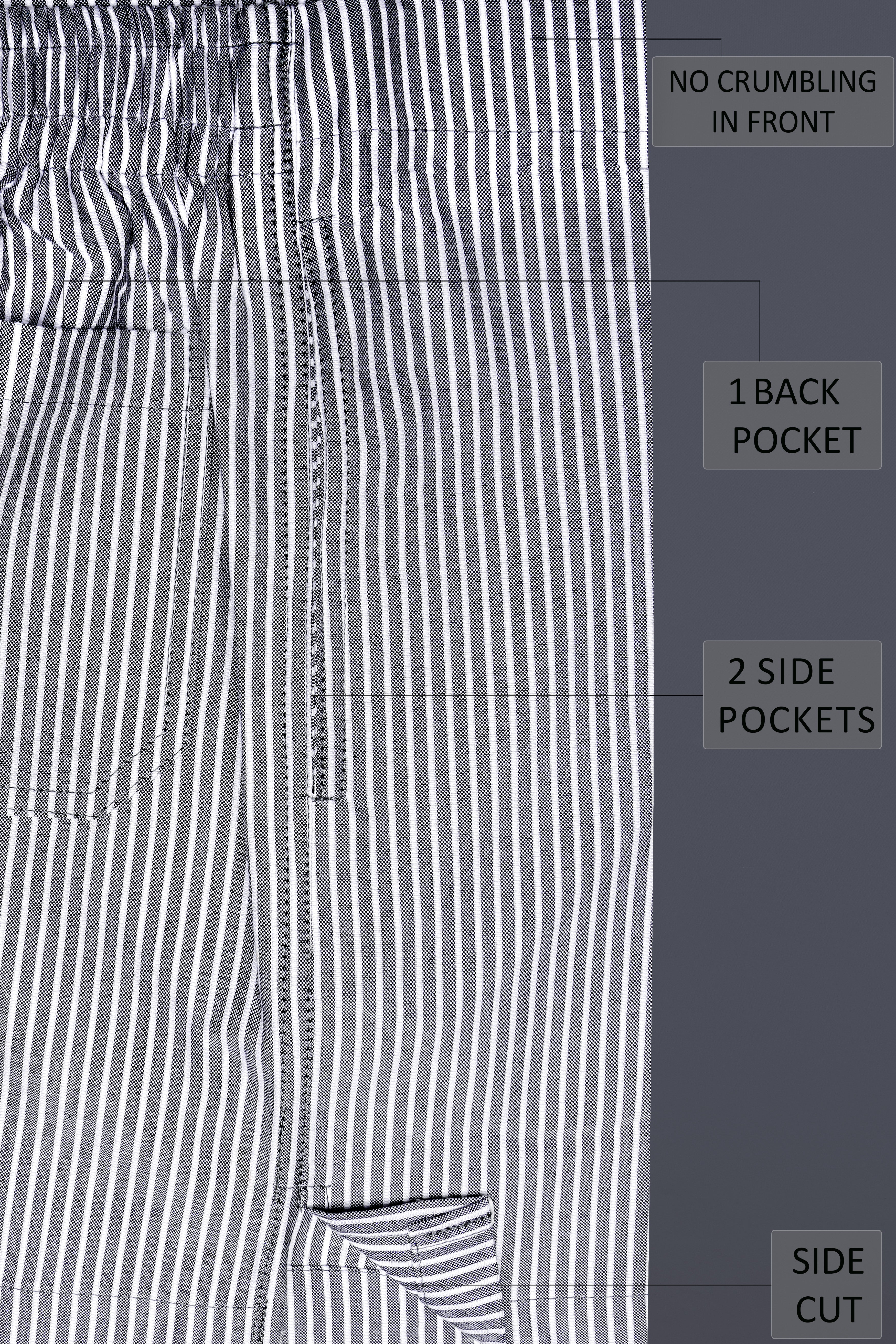 Monsoon Gray And Bright White Stripes Oxford Premium Cotton Boxer