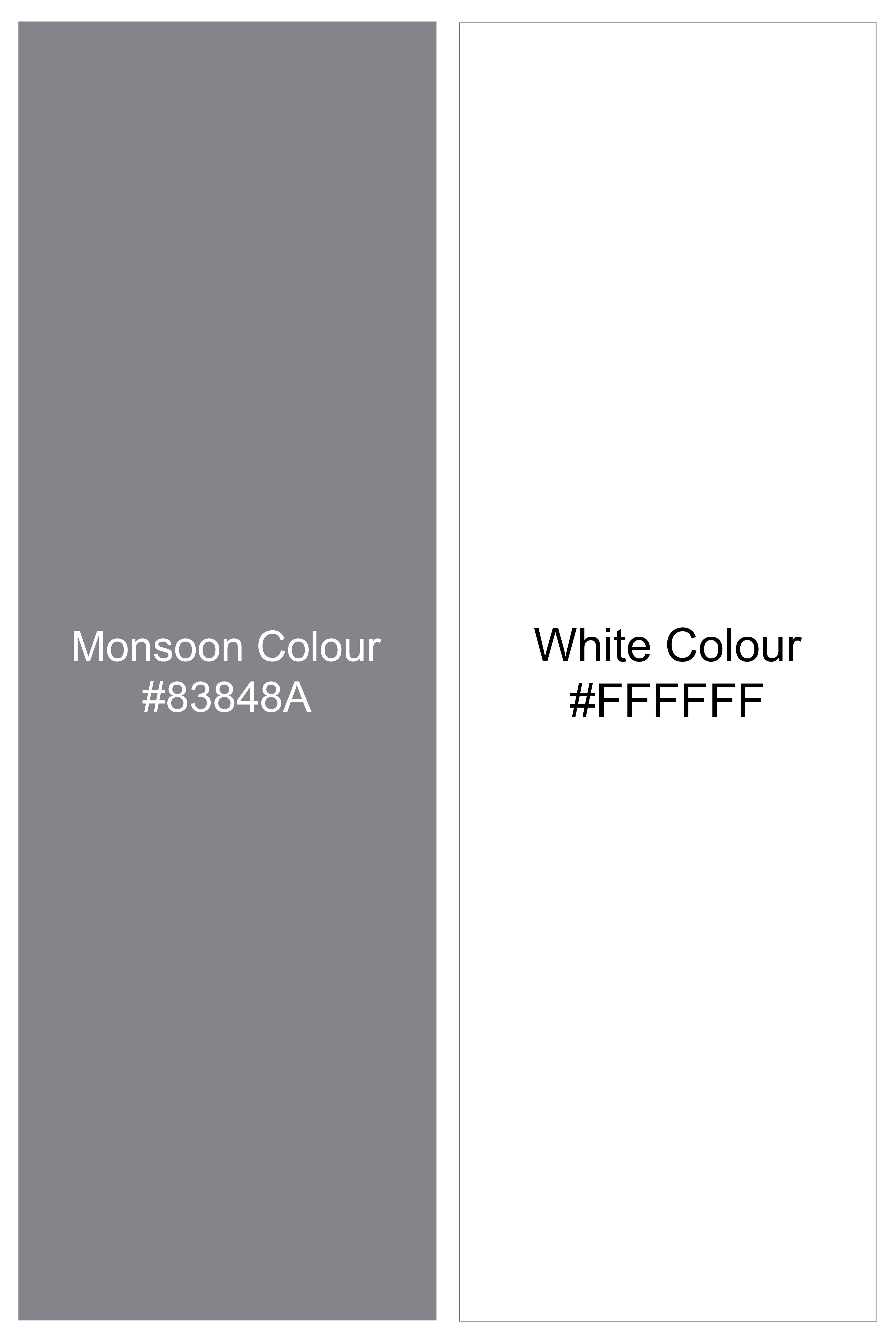 Monsoon Gray And Bright White Stripes Oxford Premium Cotton Boxer