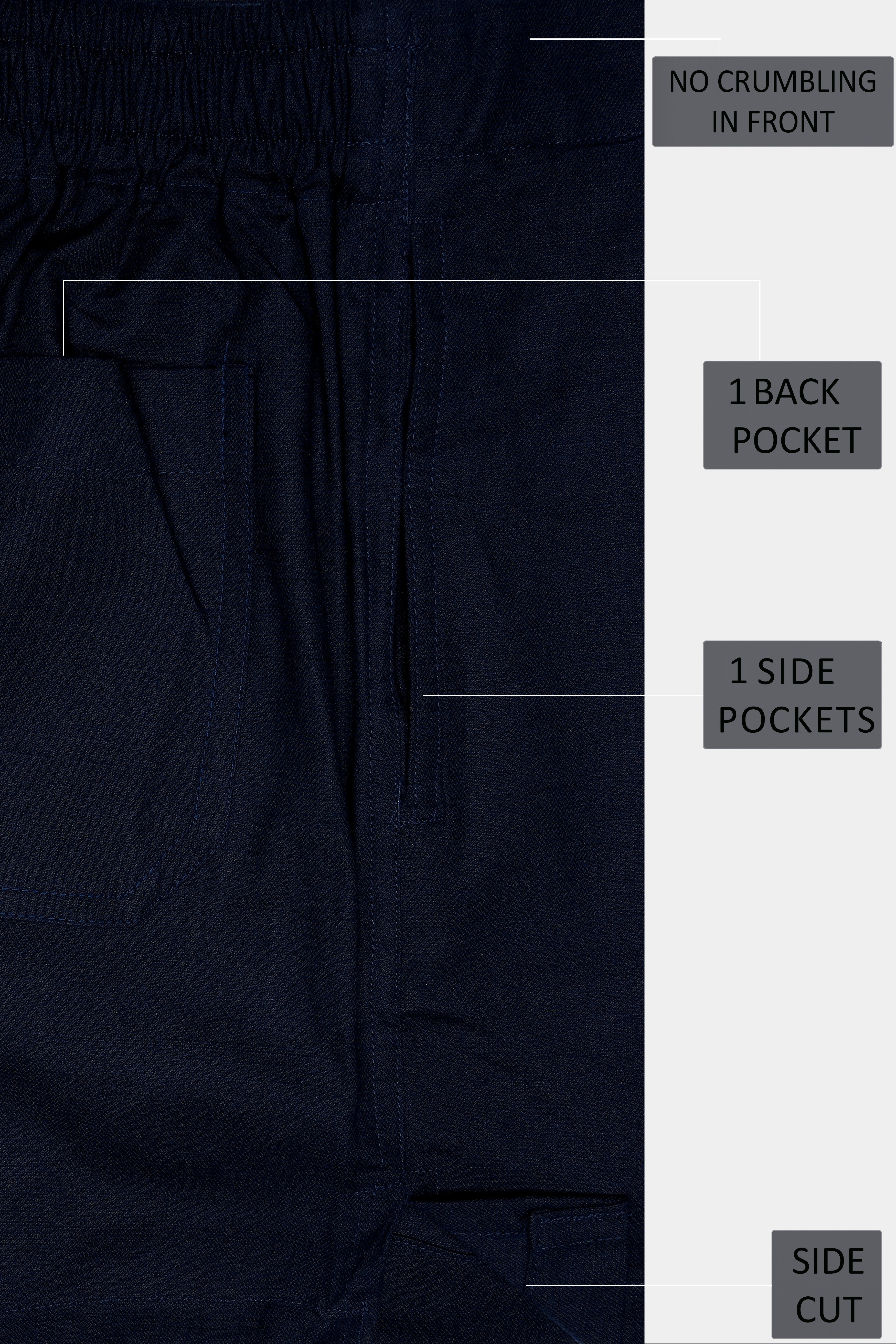 Noir-Ebony Blue Solid Chambray Premium Cotton Boxer