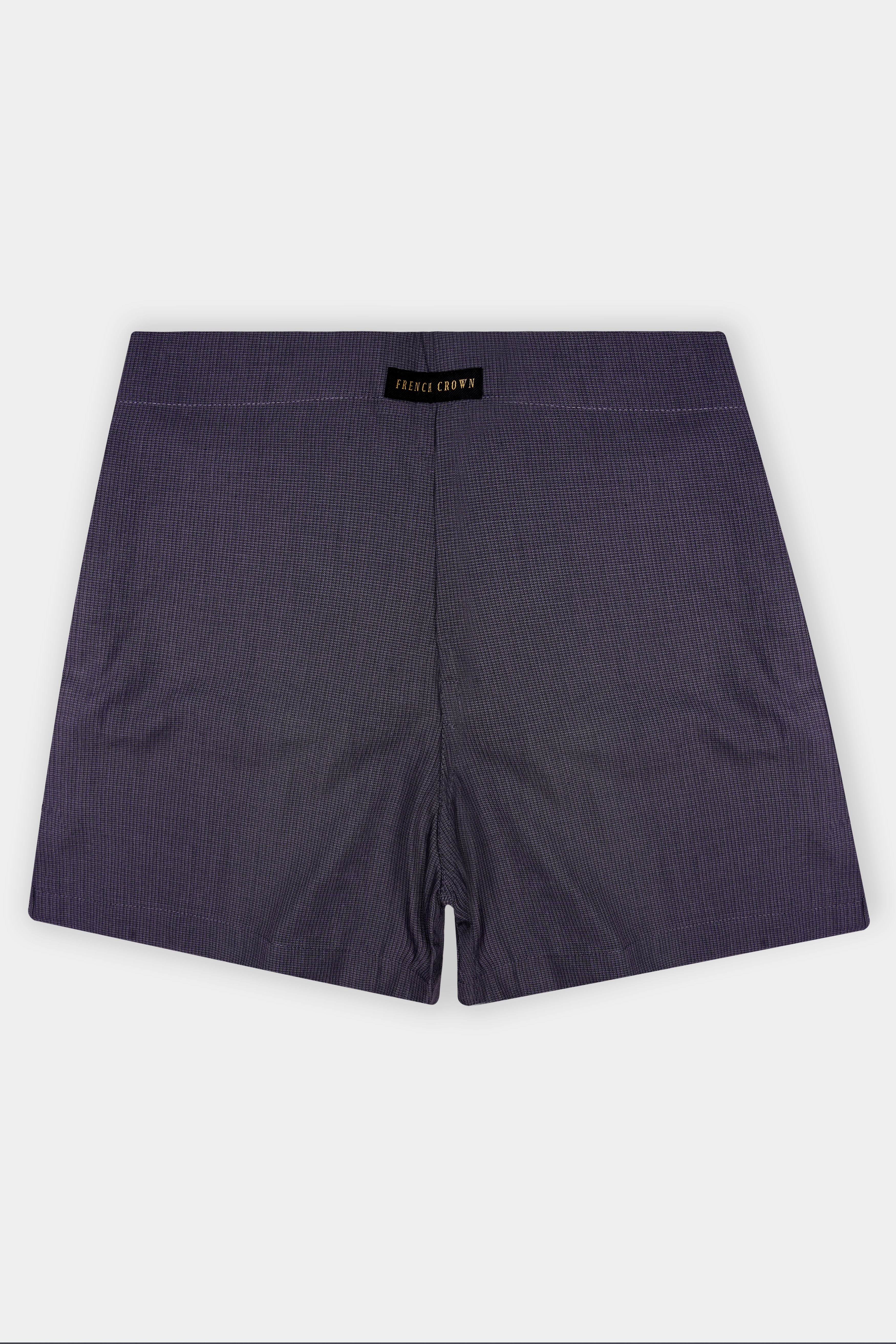 Wisteria-Bastille Purple Textured Super Soft Poplin Premium Cotton Boxer