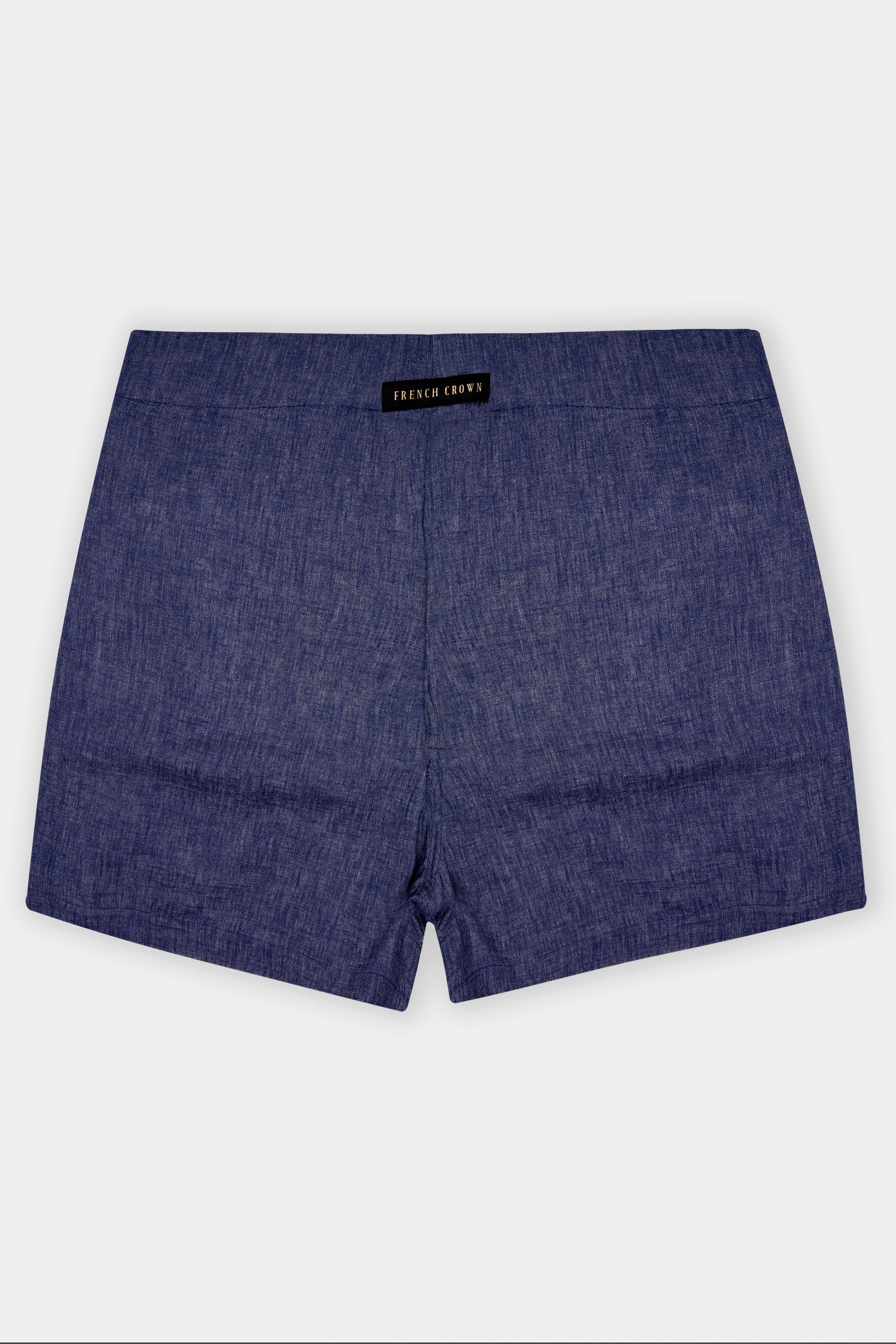 Azure-Martinique Blue Textured Chambray Premium Cotton Boxer