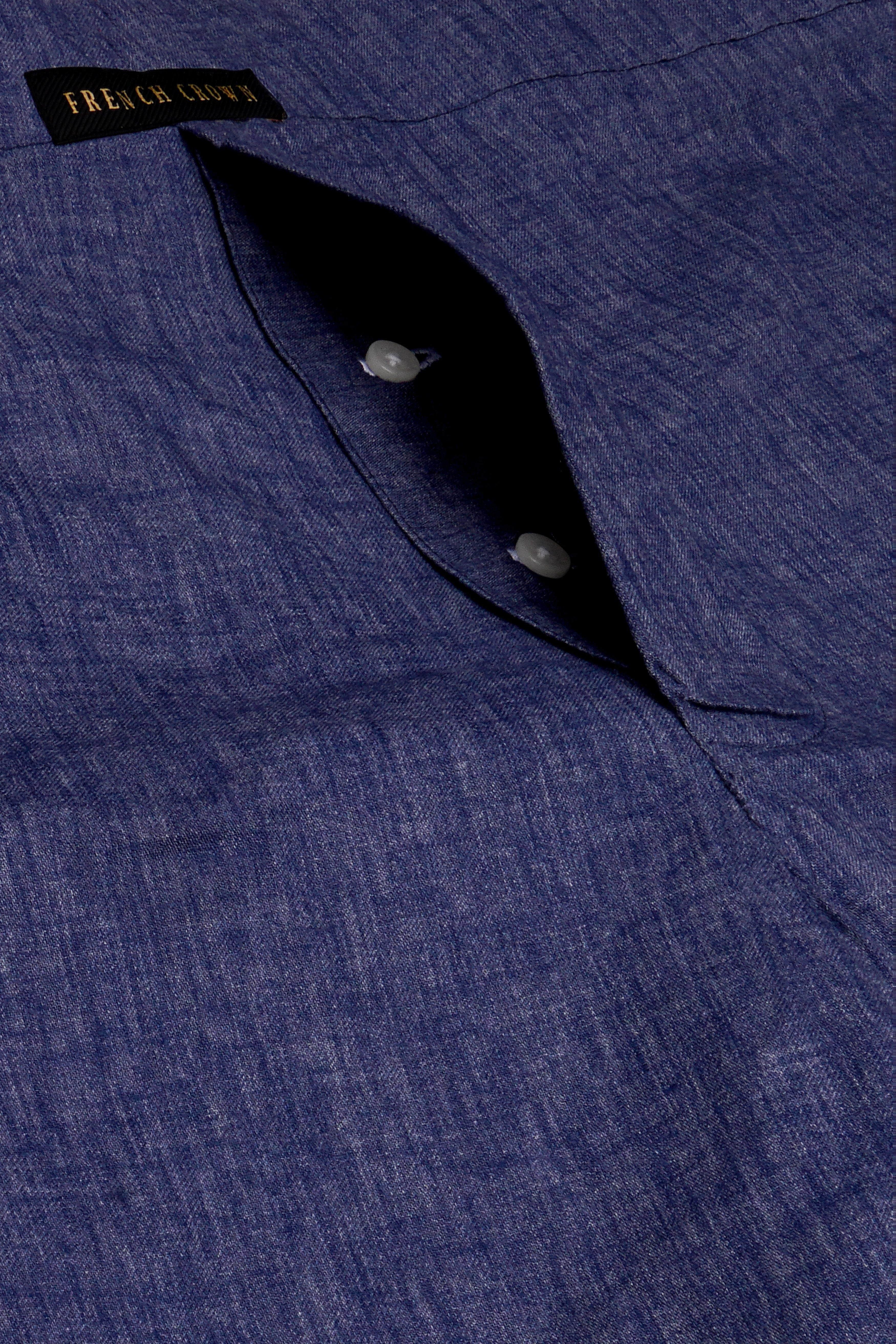 Azure-Martinique Blue Textured Chambray Premium Cotton Boxer