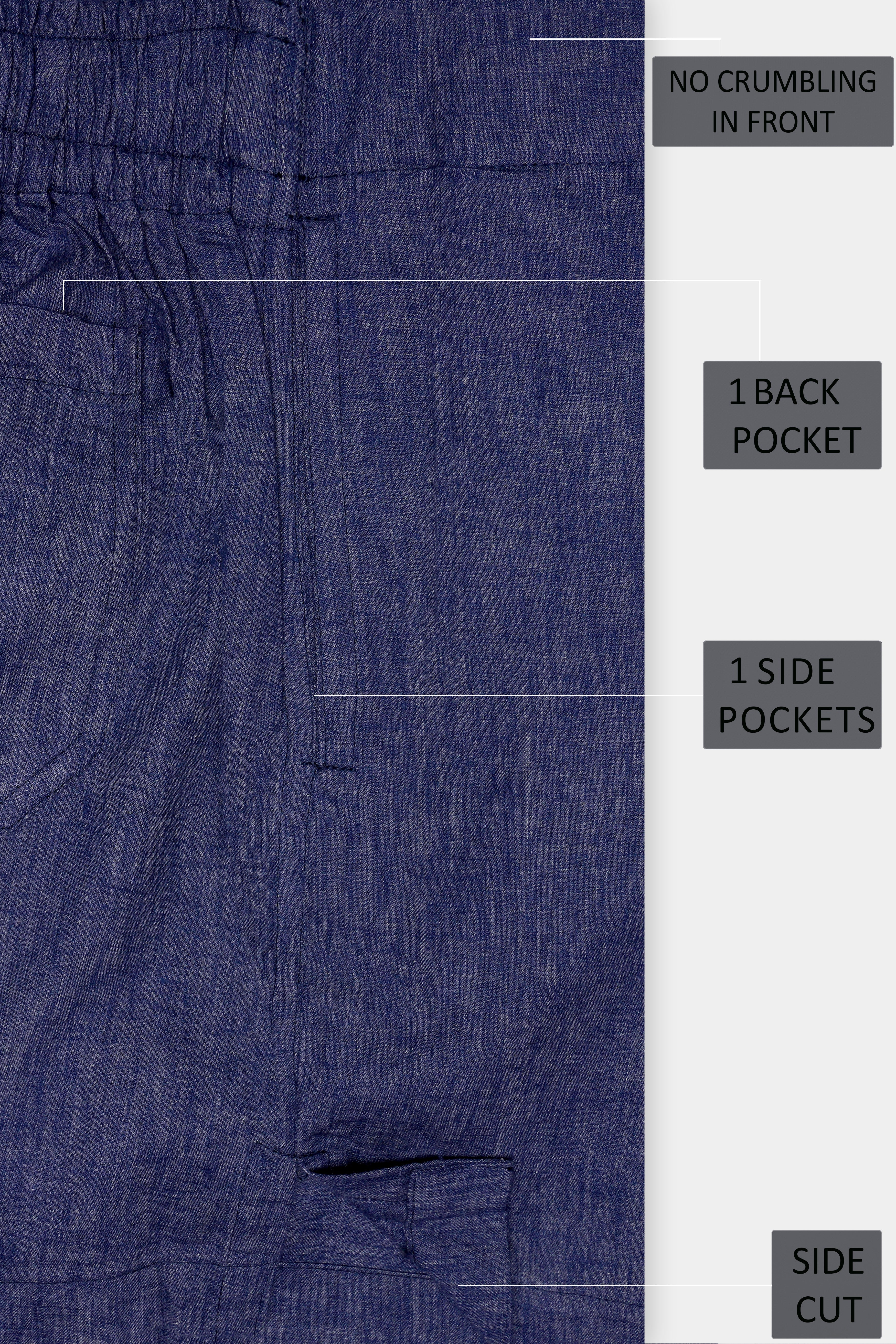 Azure-Martinique Blue Textured Chambray Premium Cotton Boxer