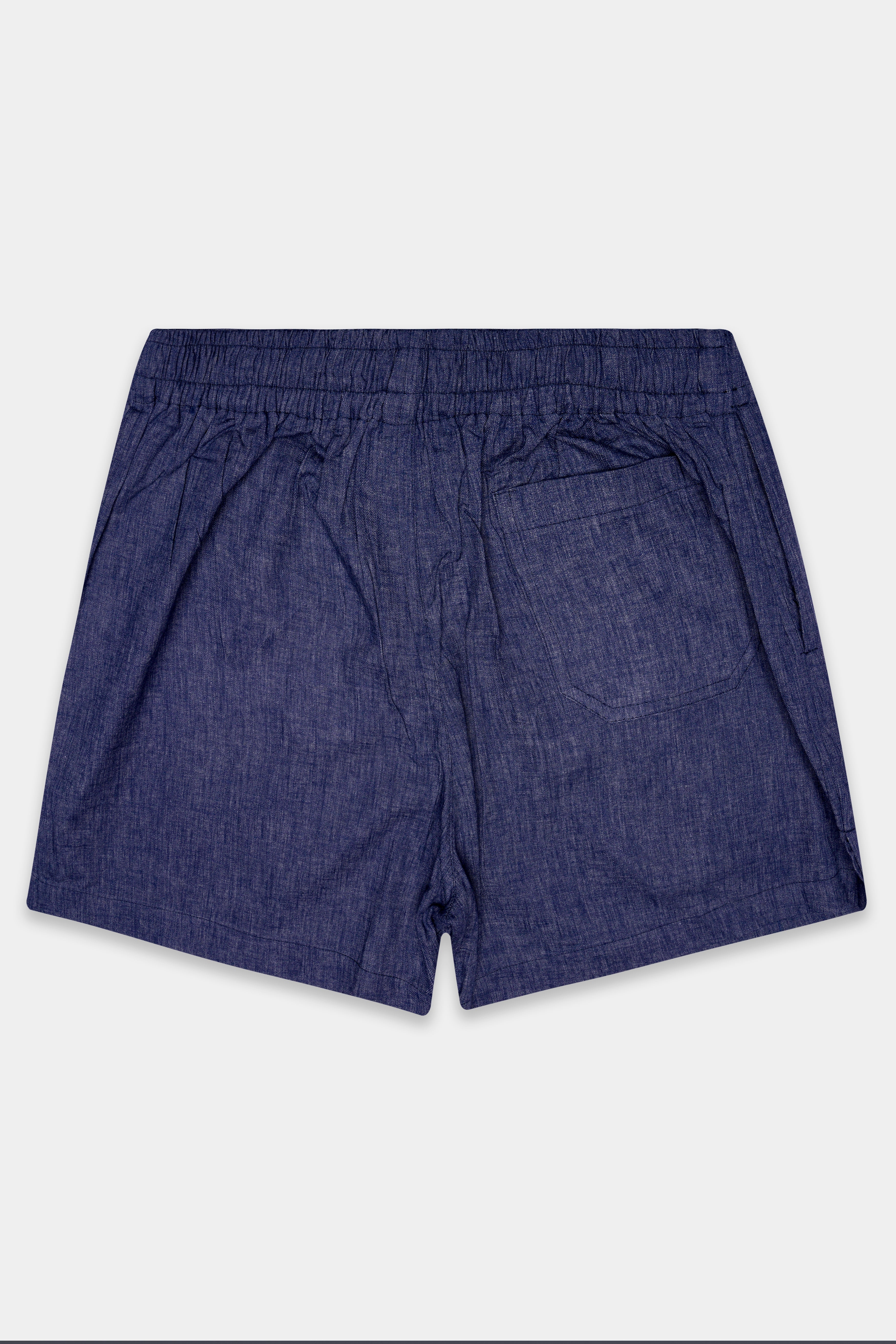 Azure-Martinique Blue Textured Chambray Premium Cotton Boxer