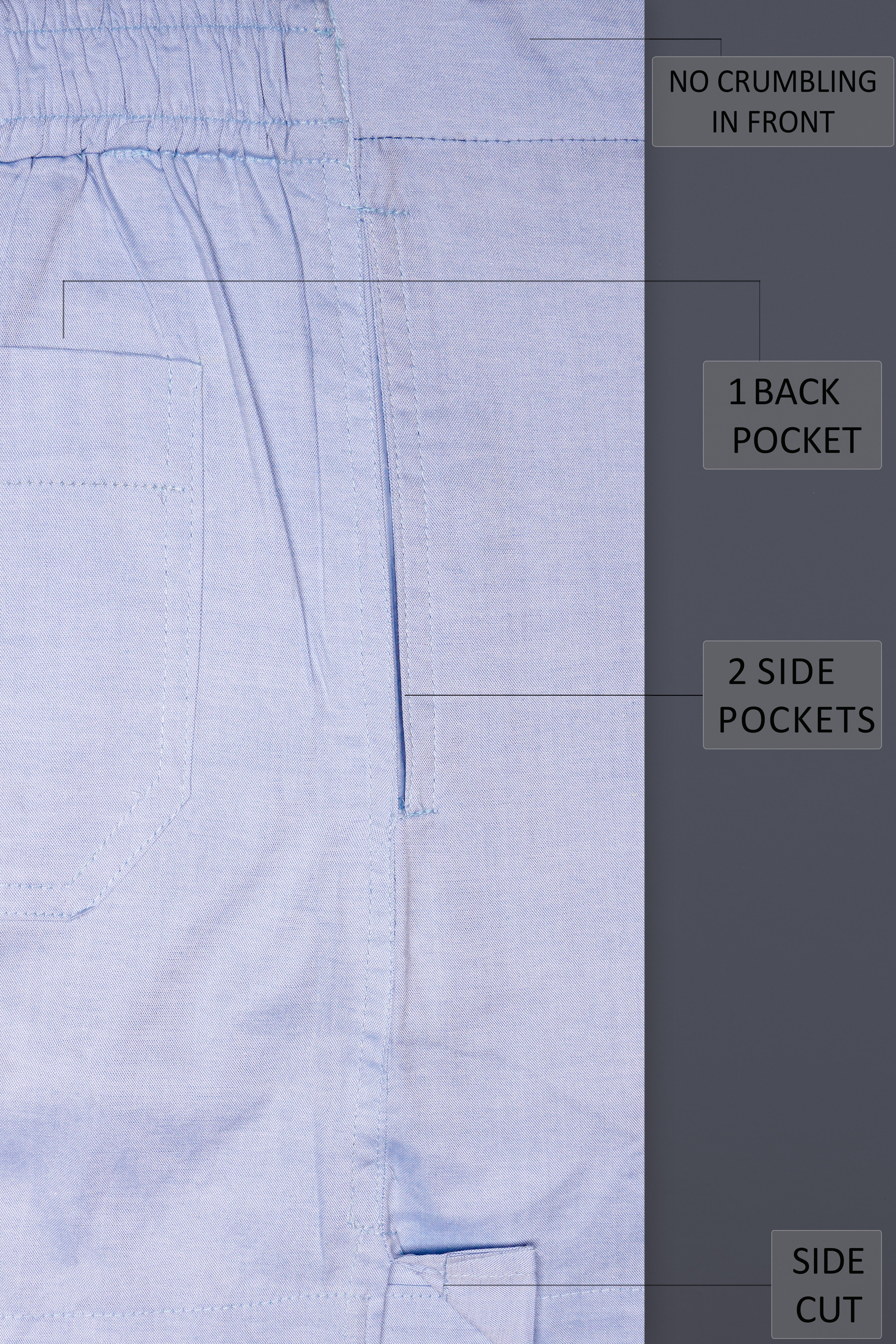 Nautic-Tropical Blue Solid Oxford Premium Cotton Boxer