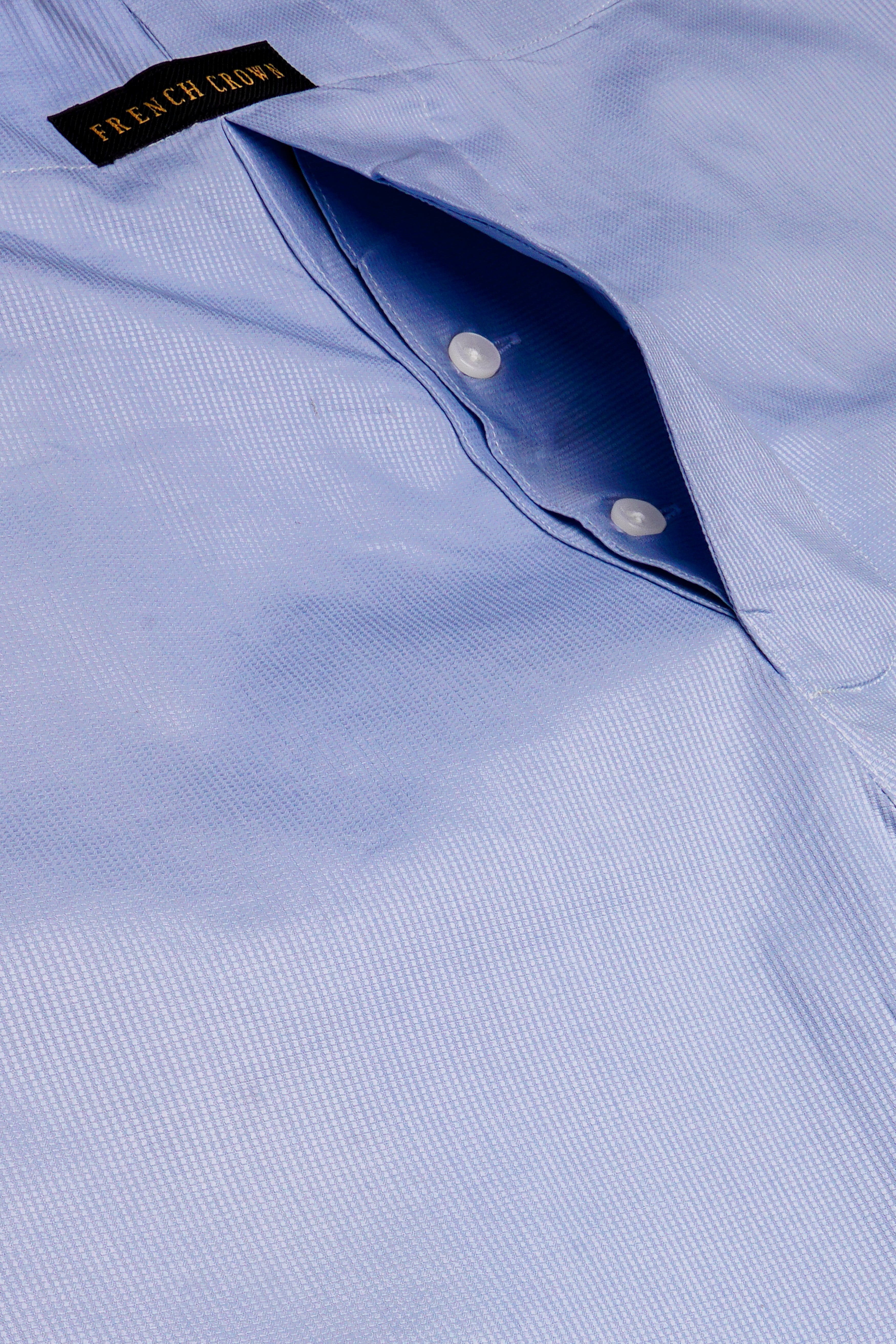 Tranquil-Wistful Blue Dobby Textured Premium Giza Cotton Boxer