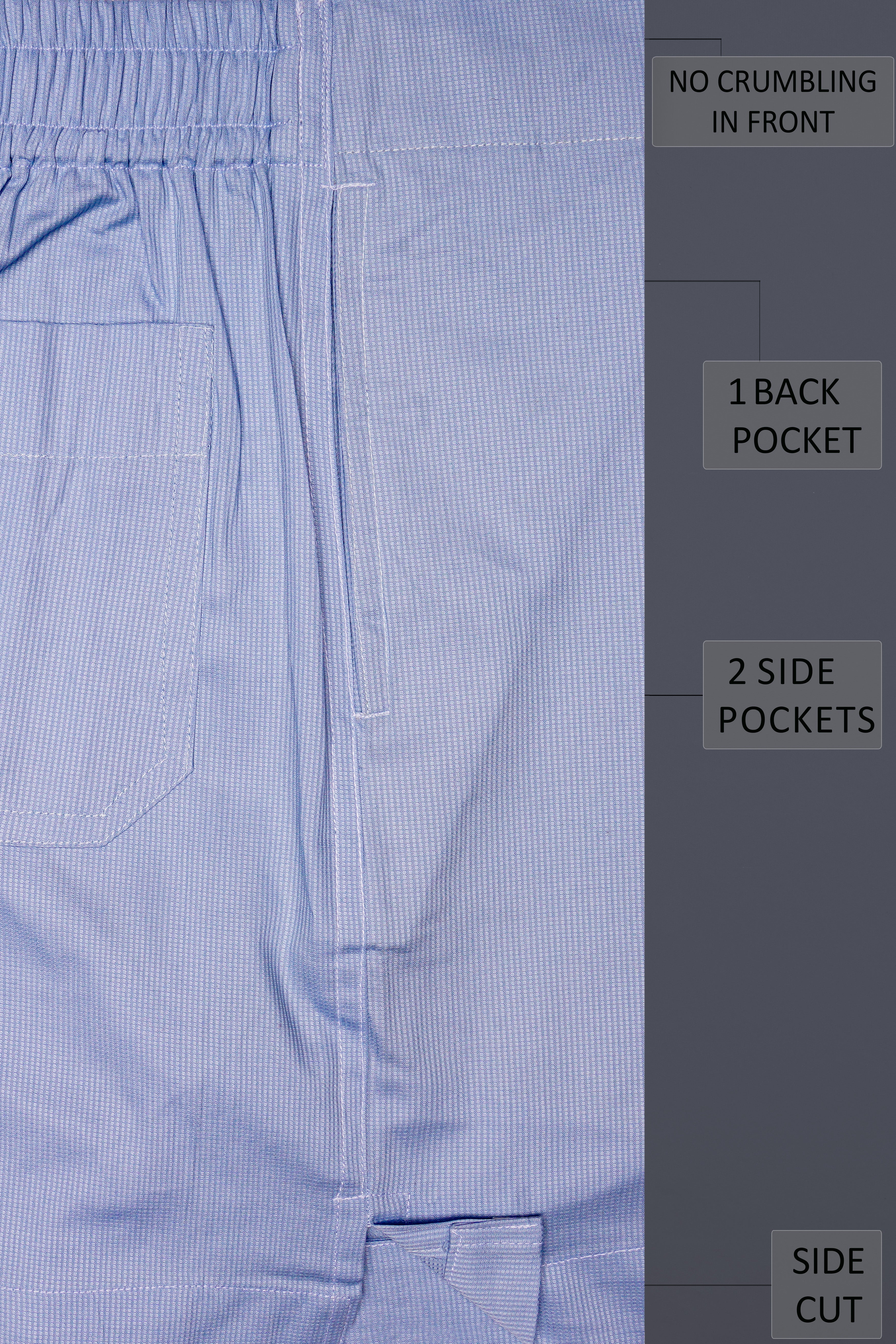 Tranquil-Wistful Blue Dobby Textured Premium Giza Cotton Boxer