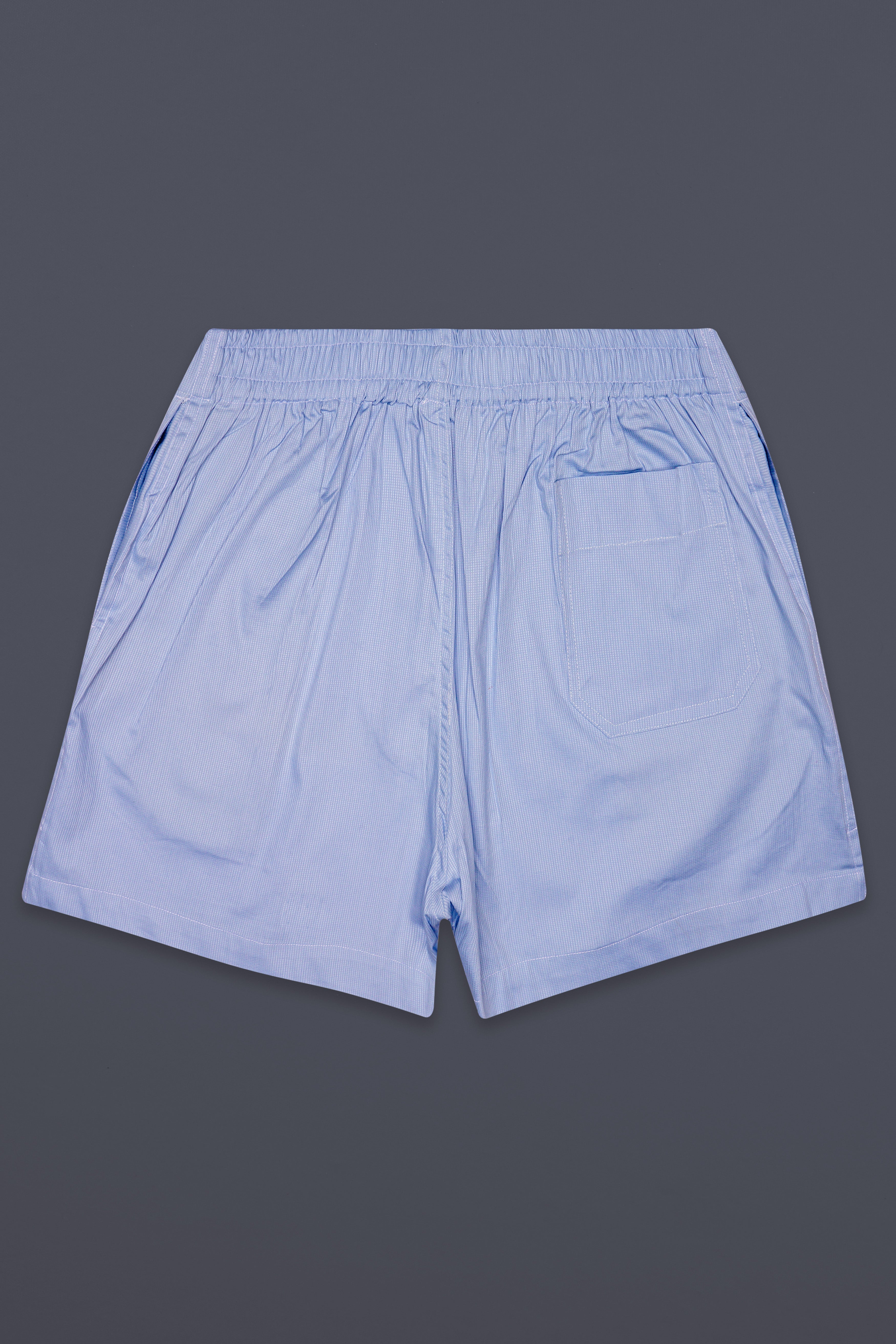 Tranquil-Wistful Blue Dobby Textured Premium Giza Cotton Boxer