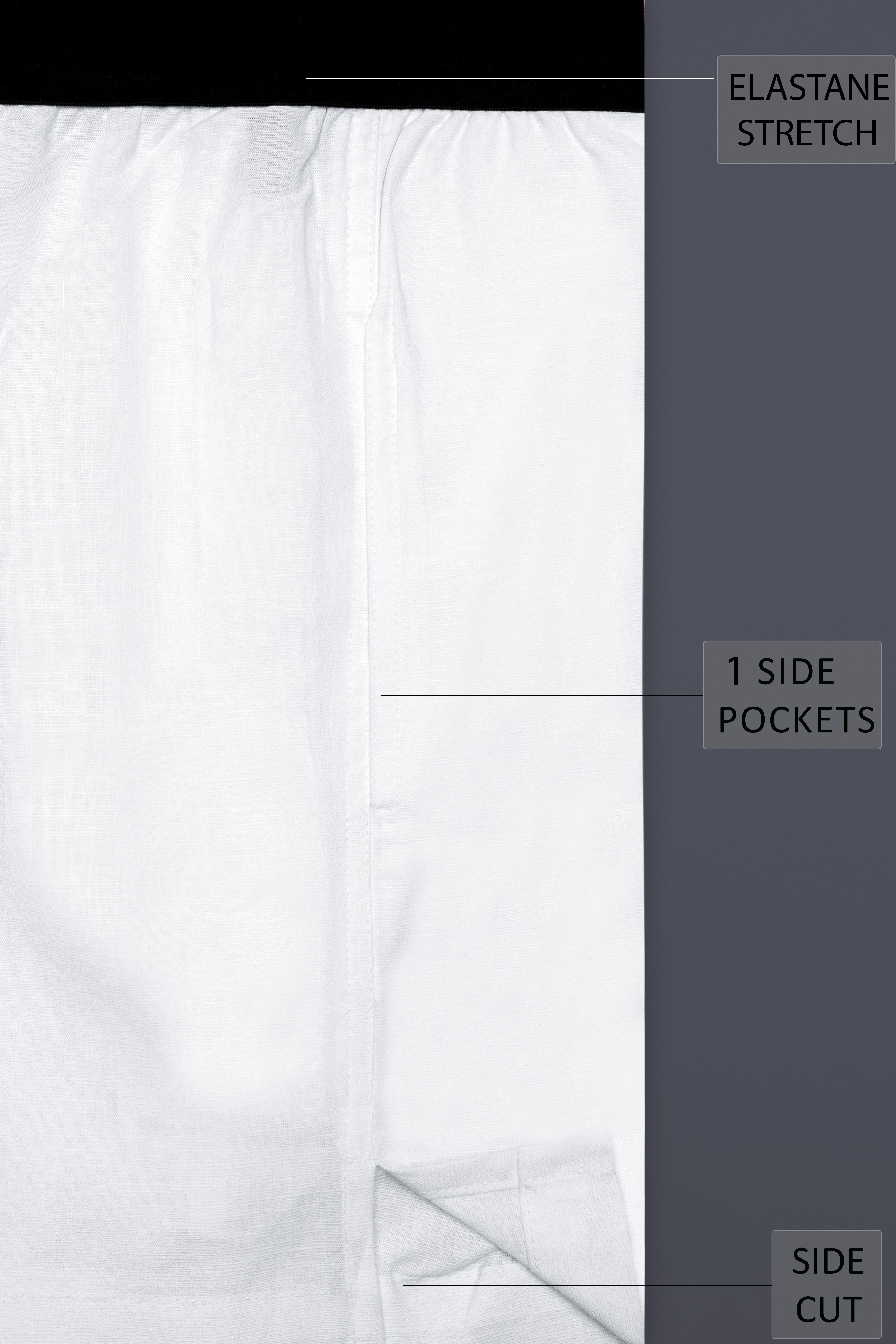 Albionis-Bright White Elastane Stretch Luxurious Linen Boxer