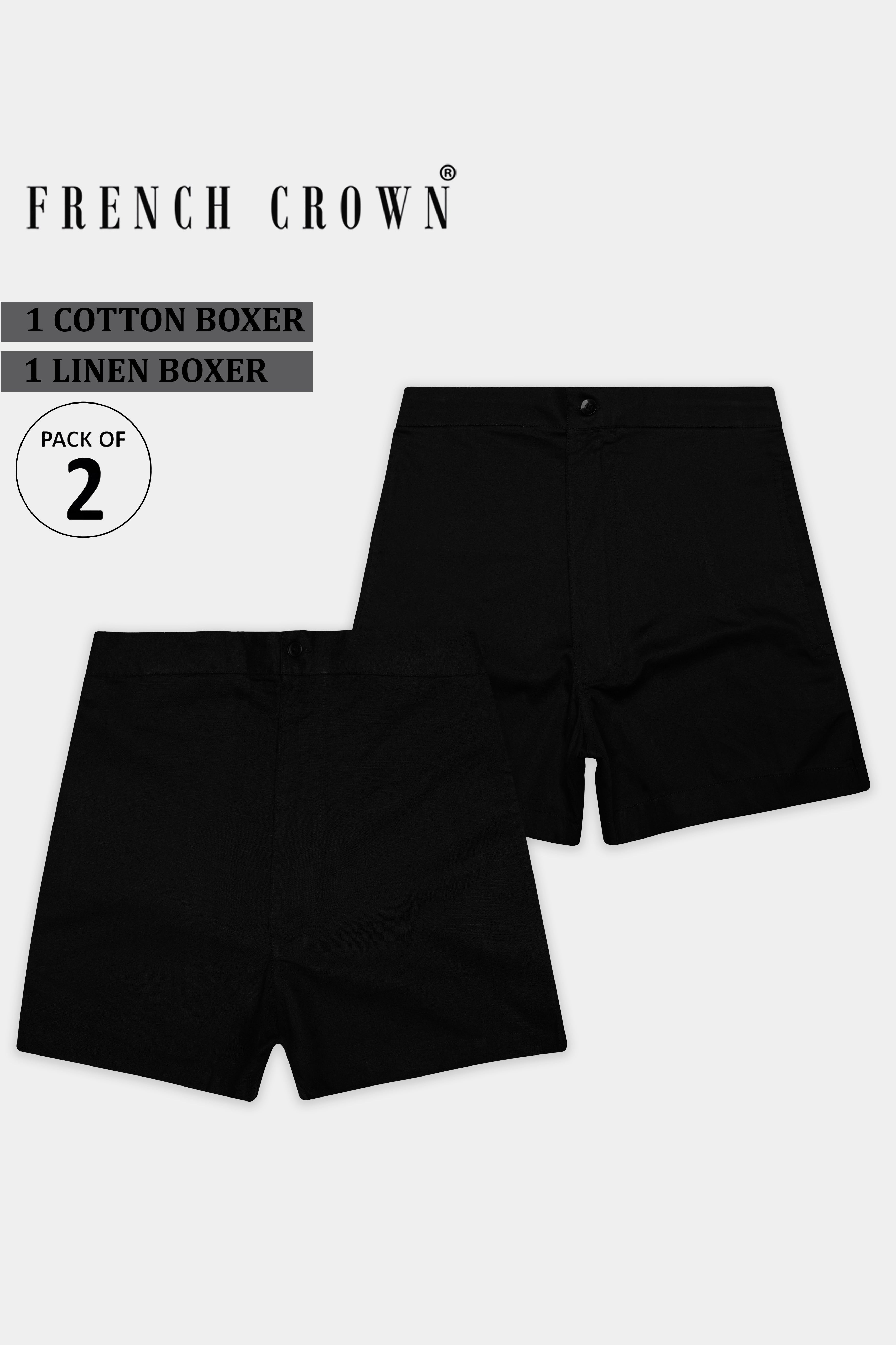 Velinox-Jade Black Luxurious Linen And Jade Black Premium Cotton Super Soft Boxers