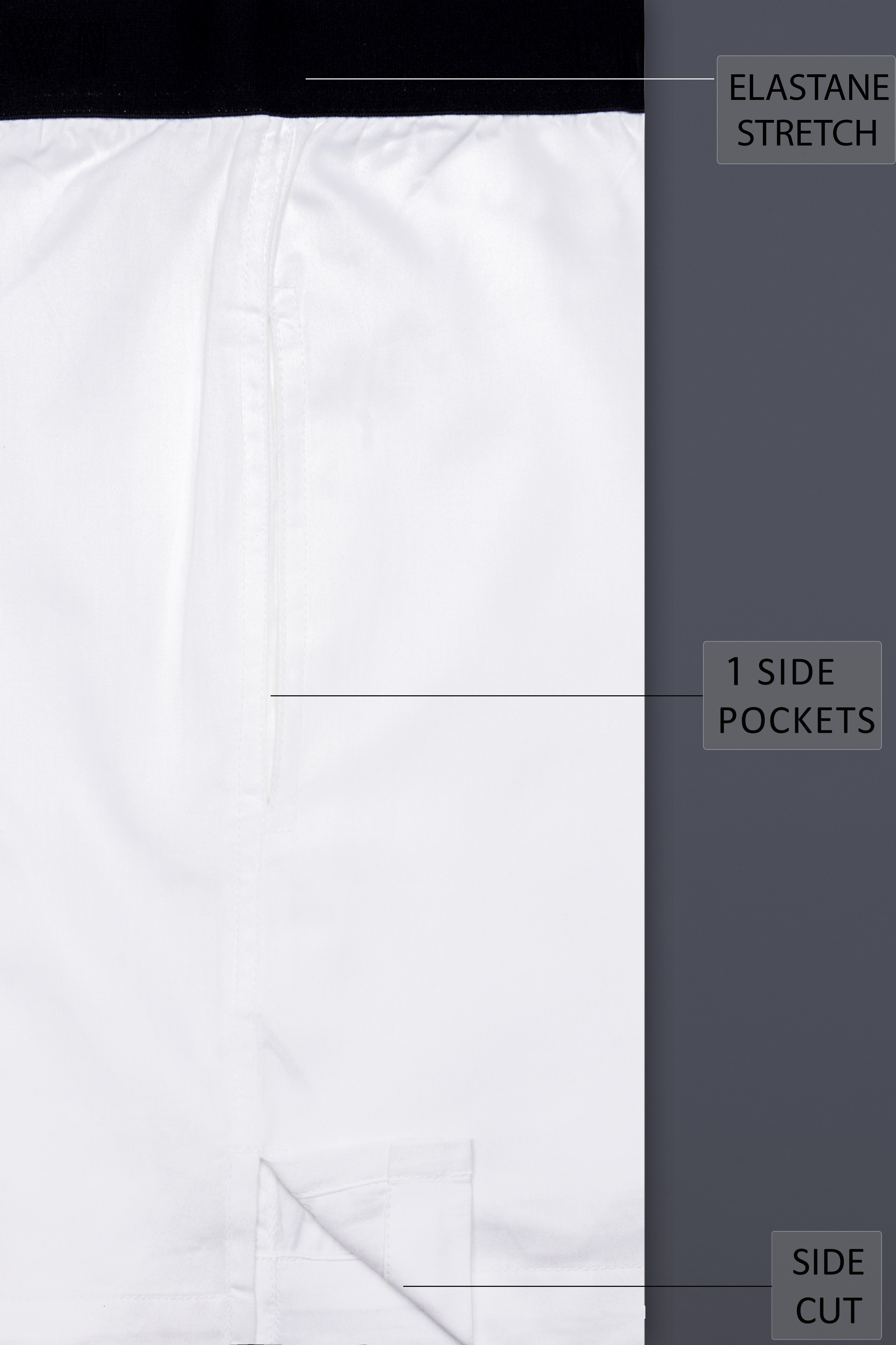 Albionis-Bright White Elastane Stretch Subtle Sheen Super Soft Premium Cotton Boxer