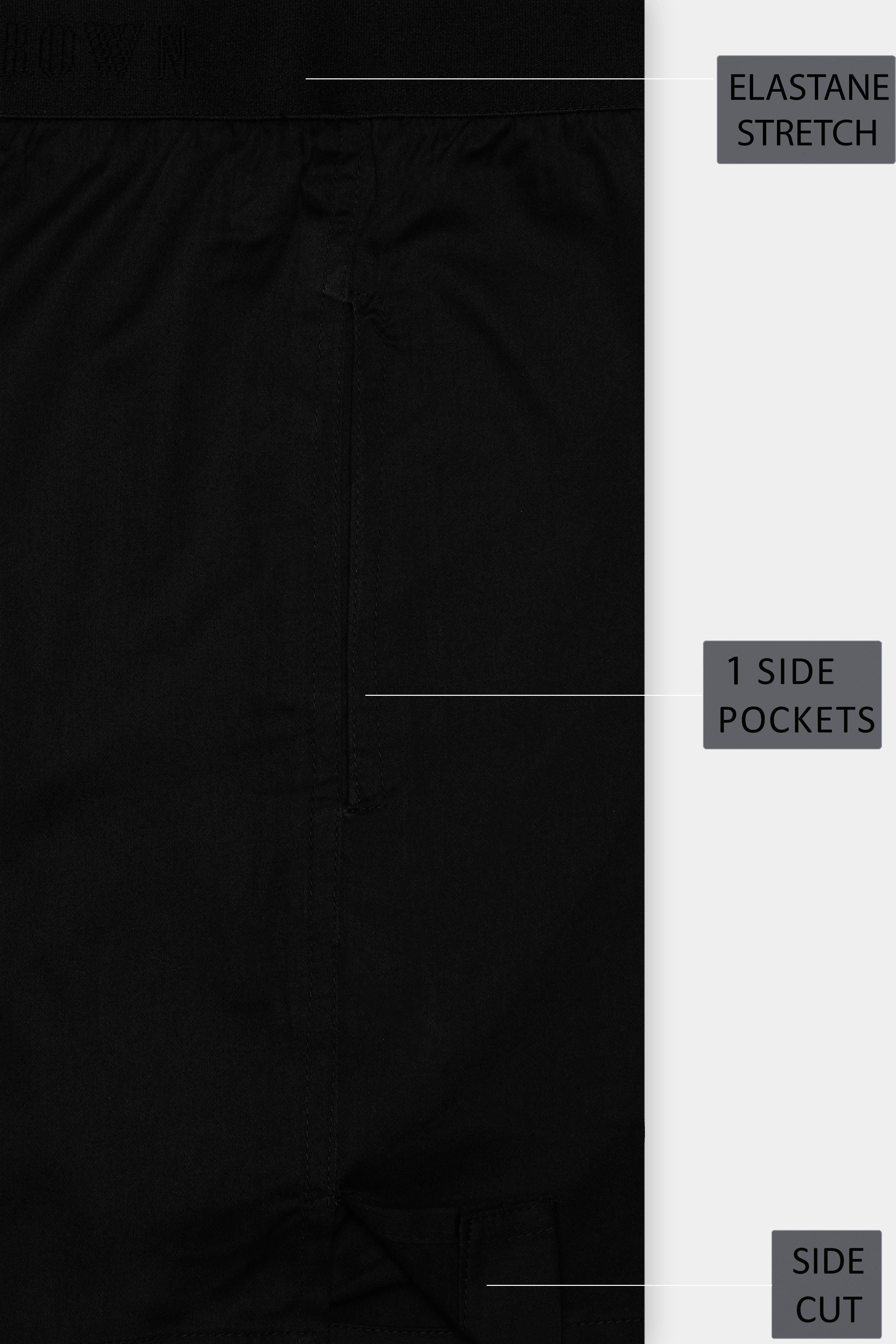Noirflex-Jade Black Elastane Stretch Subtle Sheen Super Soft Premium Cotton Boxer