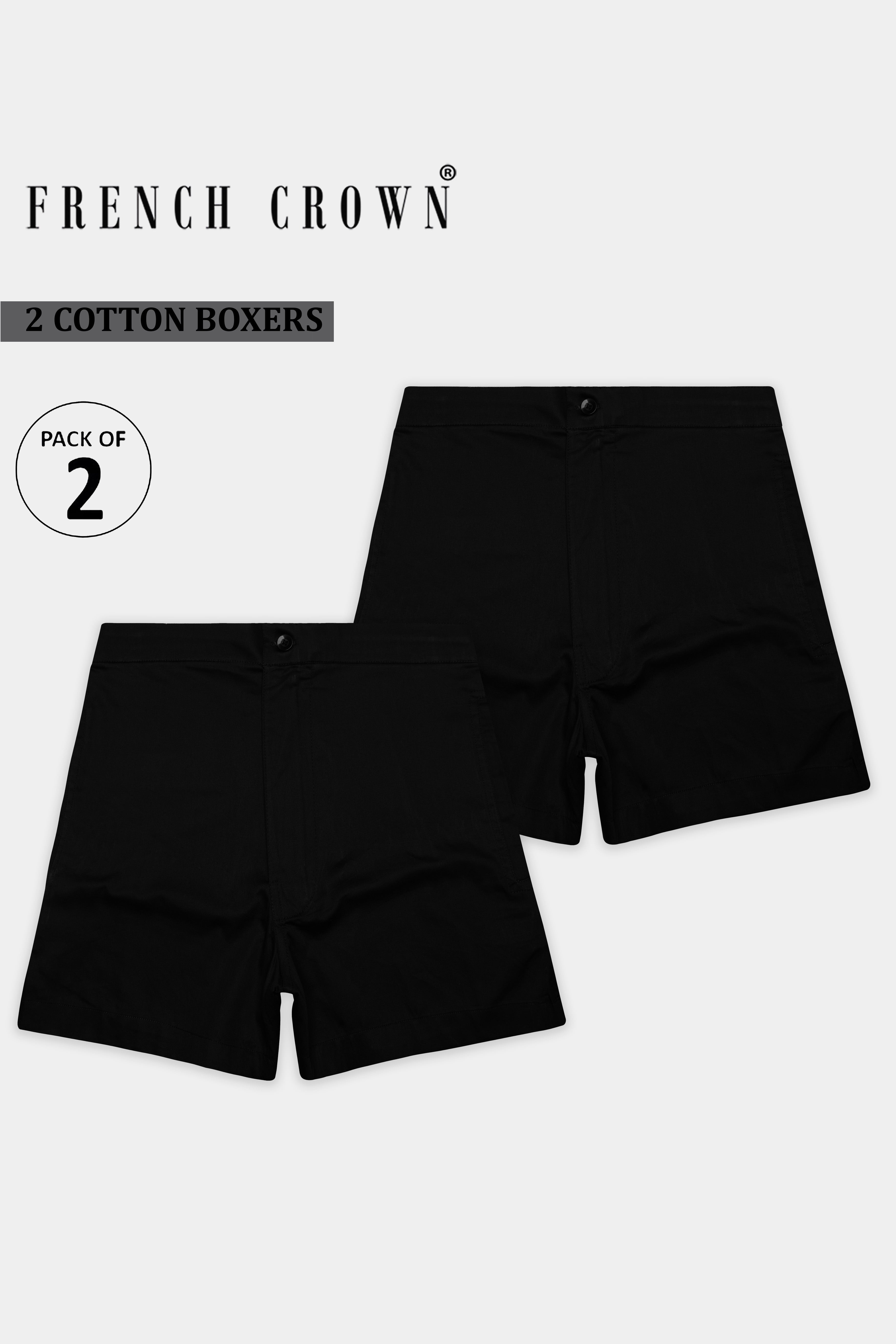 Noirlyn-Two Jade Black Subtle Sheen Super Soft Premium Cotton Boxers