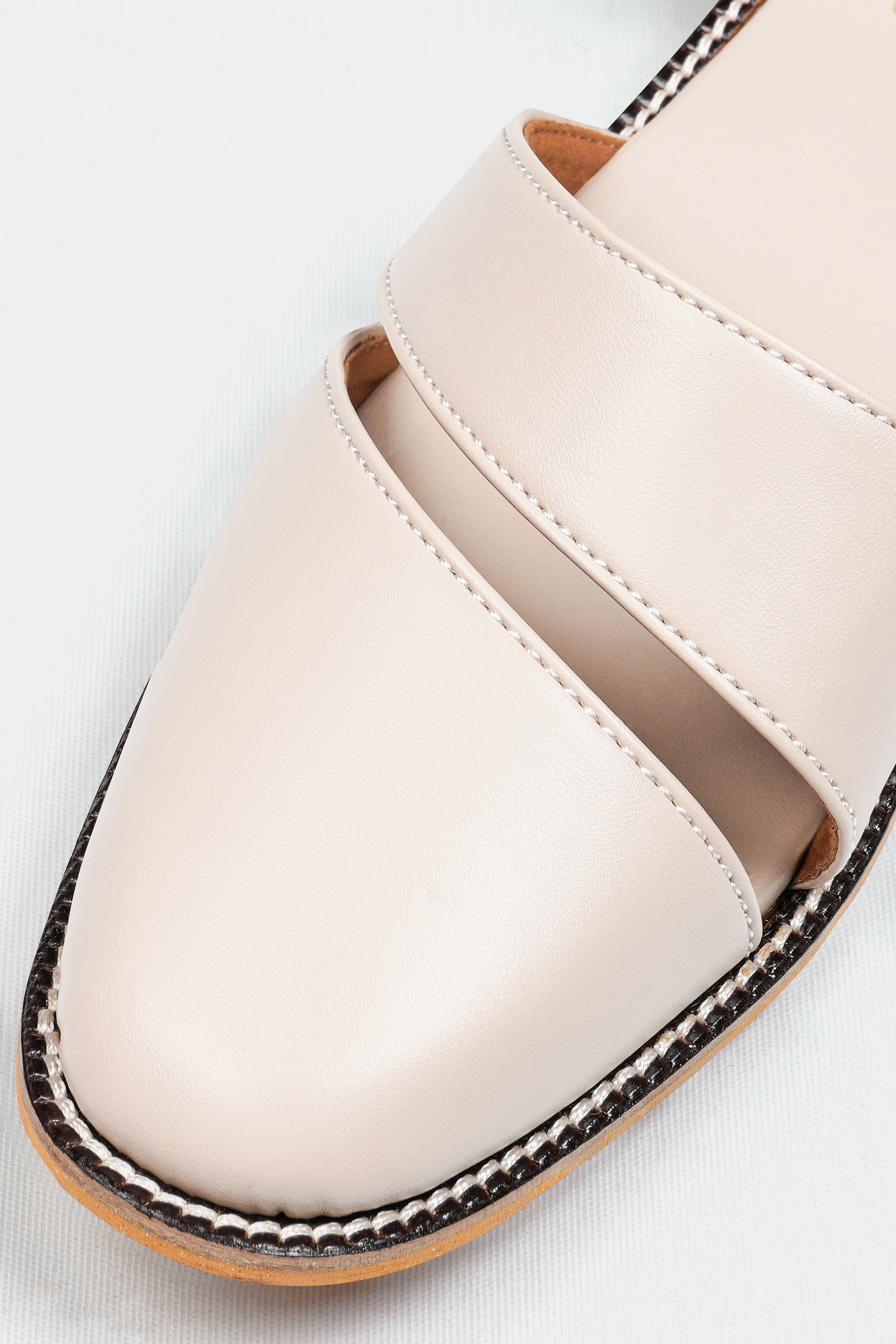 Cream Vegan Leather Hand Stitched Pathanis Sandal FT133-6, FT133-7, FT133-8, FT133-9, FT133-10, FT133-11