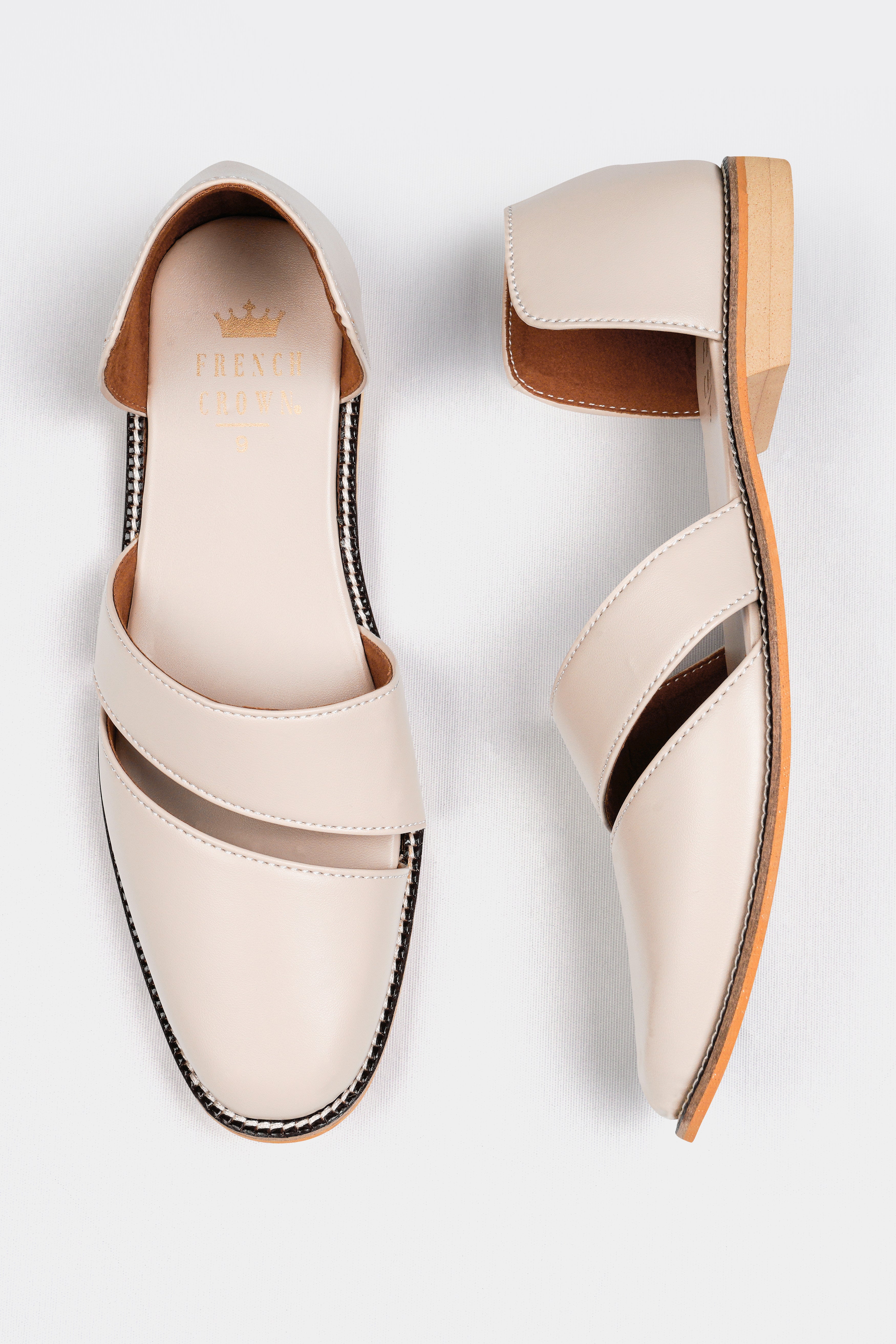 Cream Vegan Leather Hand Stitched Pathanis Sandal FT133-6, FT133-7, FT133-8, FT133-9, FT133-10, FT133-11