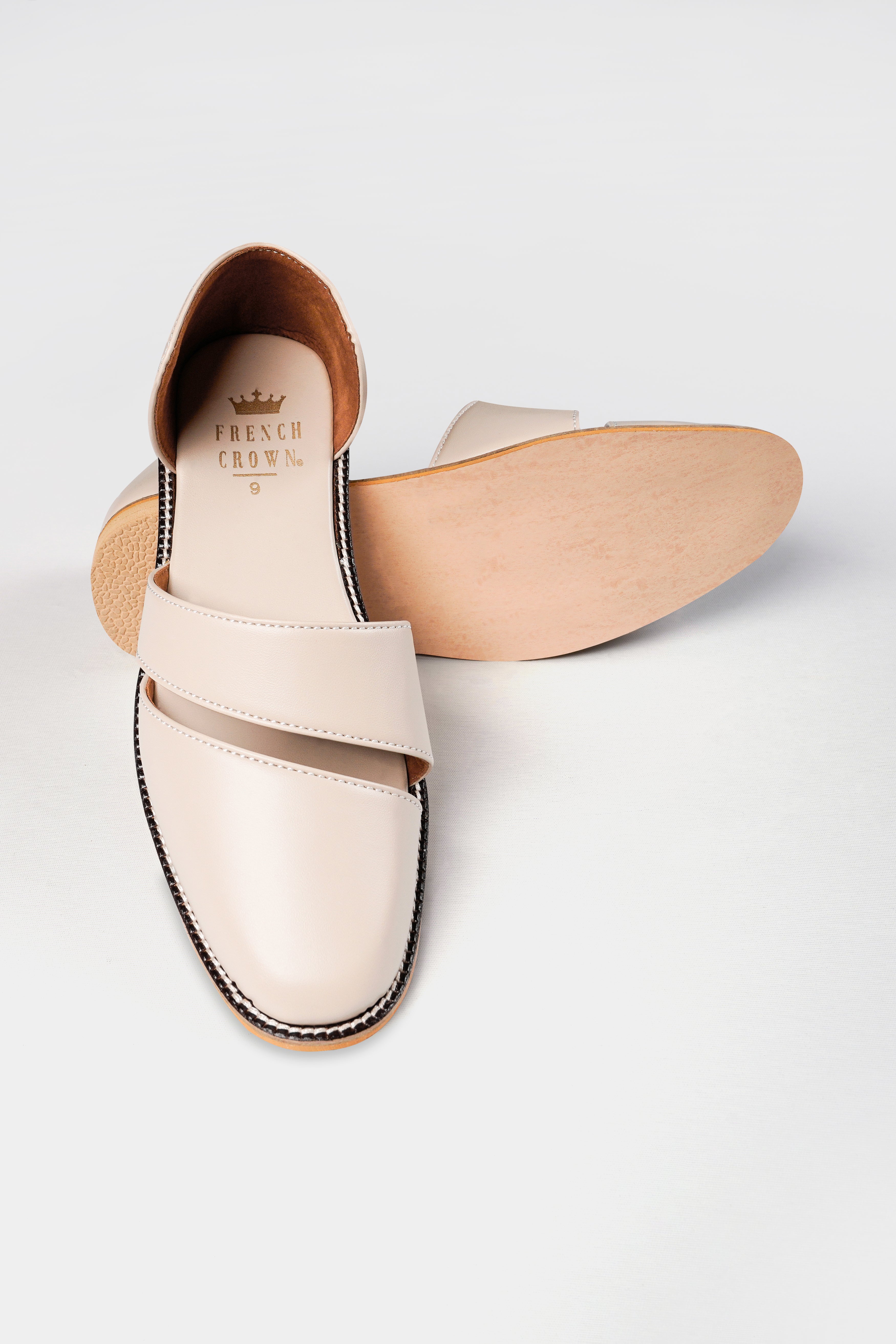 Cream Vegan Leather Hand Stitched Pathanis Sandal FT133-6, FT133-7, FT133-8, FT133-9, FT133-10, FT133-11