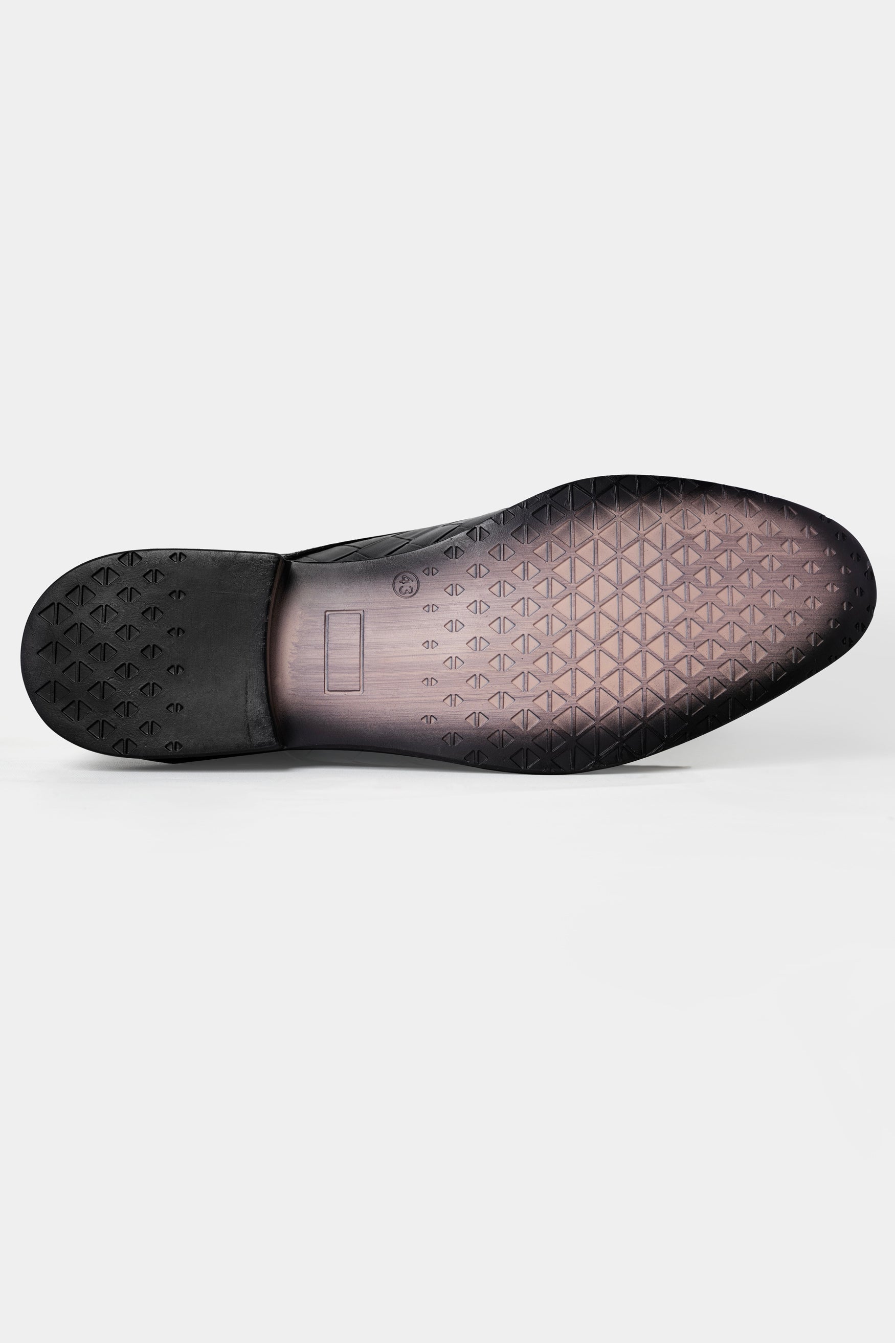 Jade Black Weave Textured Vegan Leather Derby Shoes