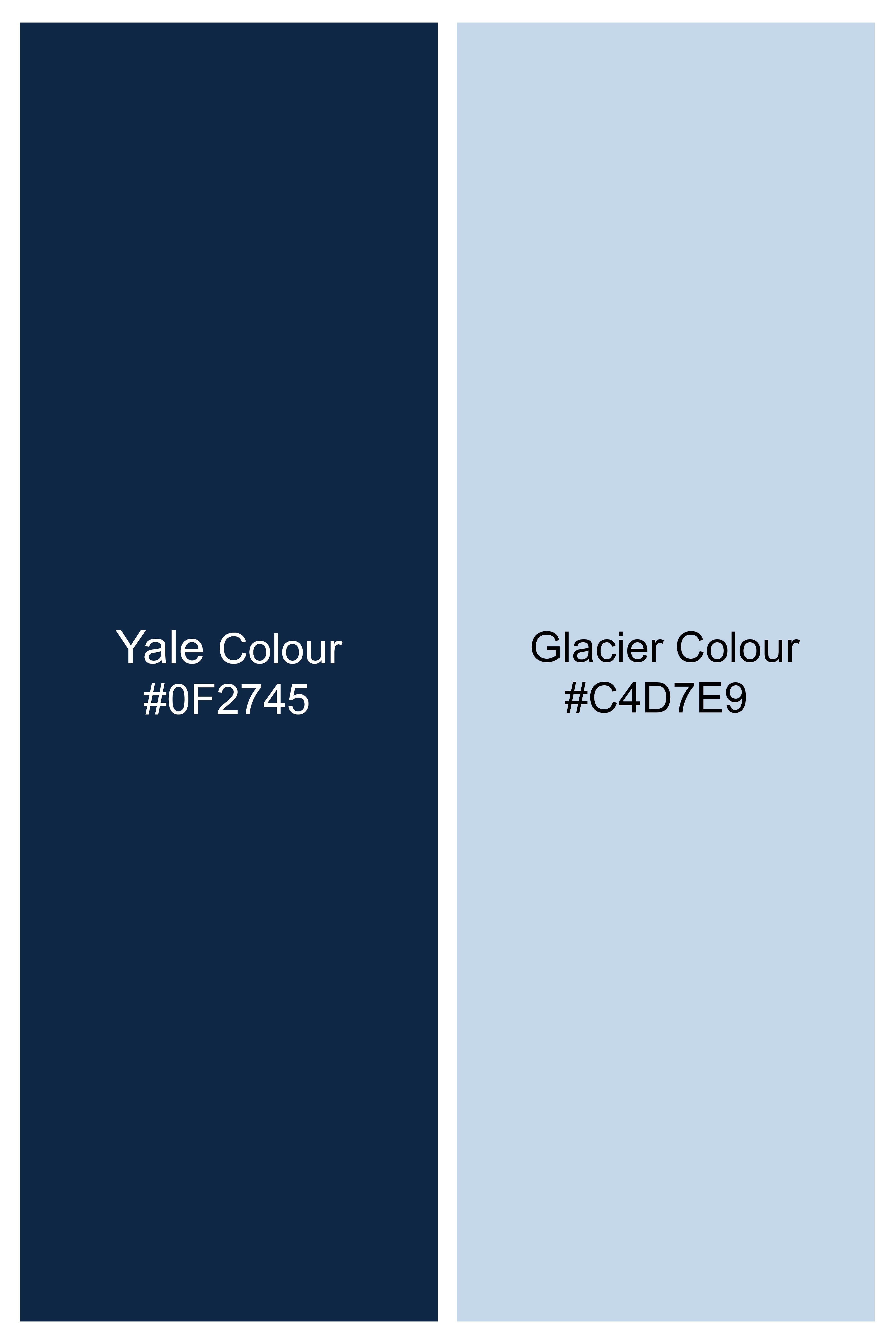 Yale and Glacier Blue with White Lace-up Sneakers