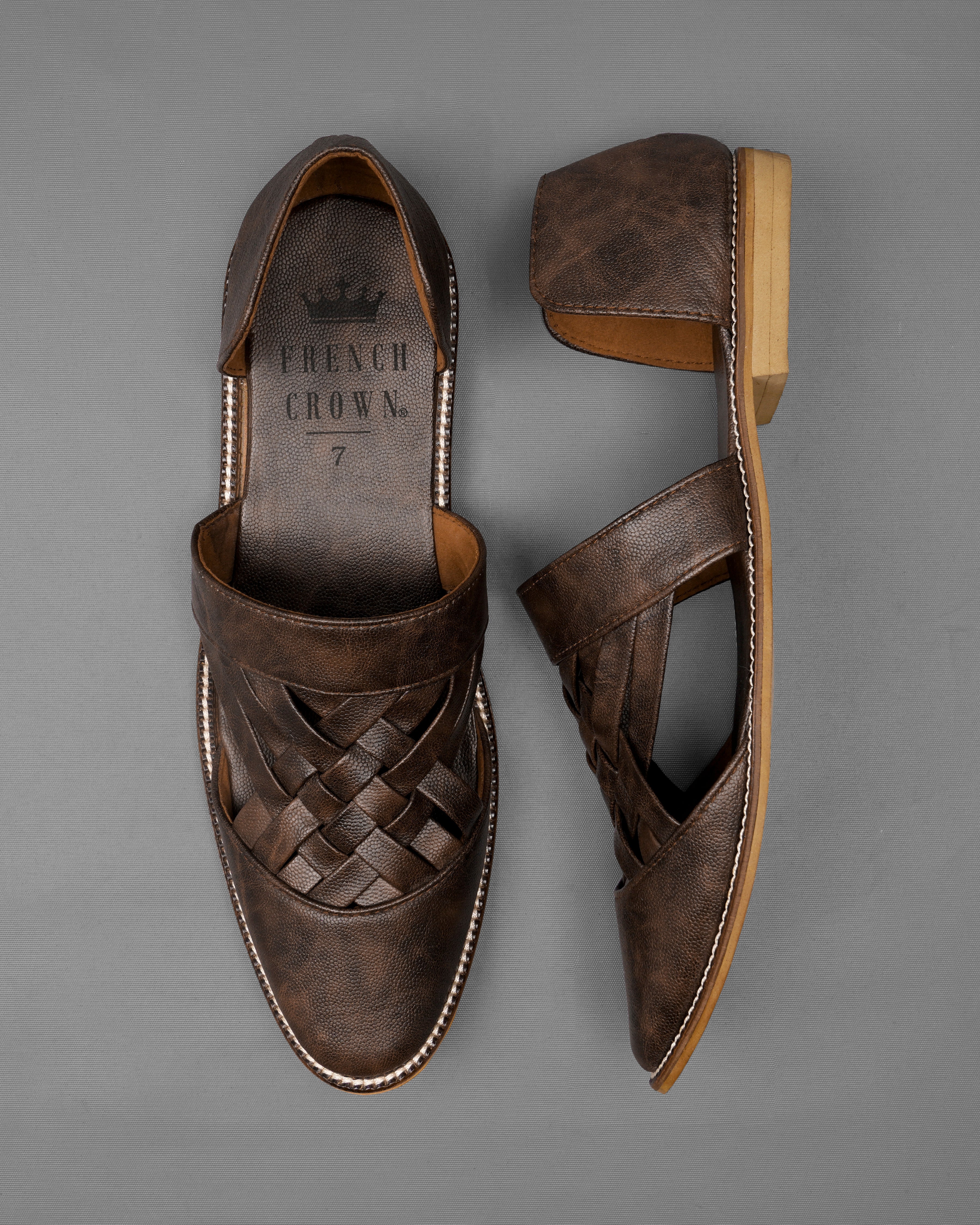 Dark Brown Vegan Leather Pathanis Sandal FT101-6, FT101-7, FT101-8, FT101-9, FT101-10, FT101-11