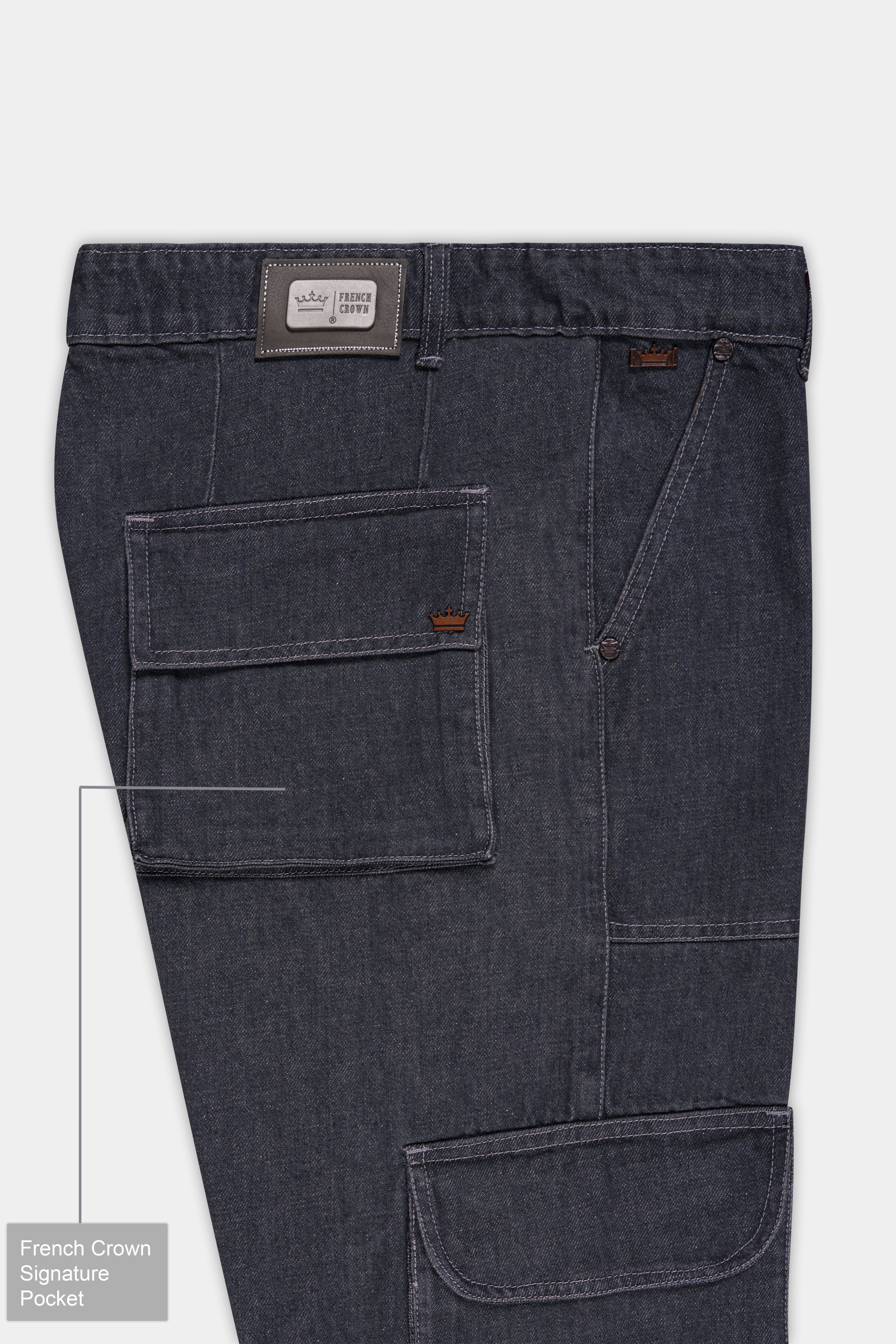 Spicy Gray Rinse Wash Cargo Denim