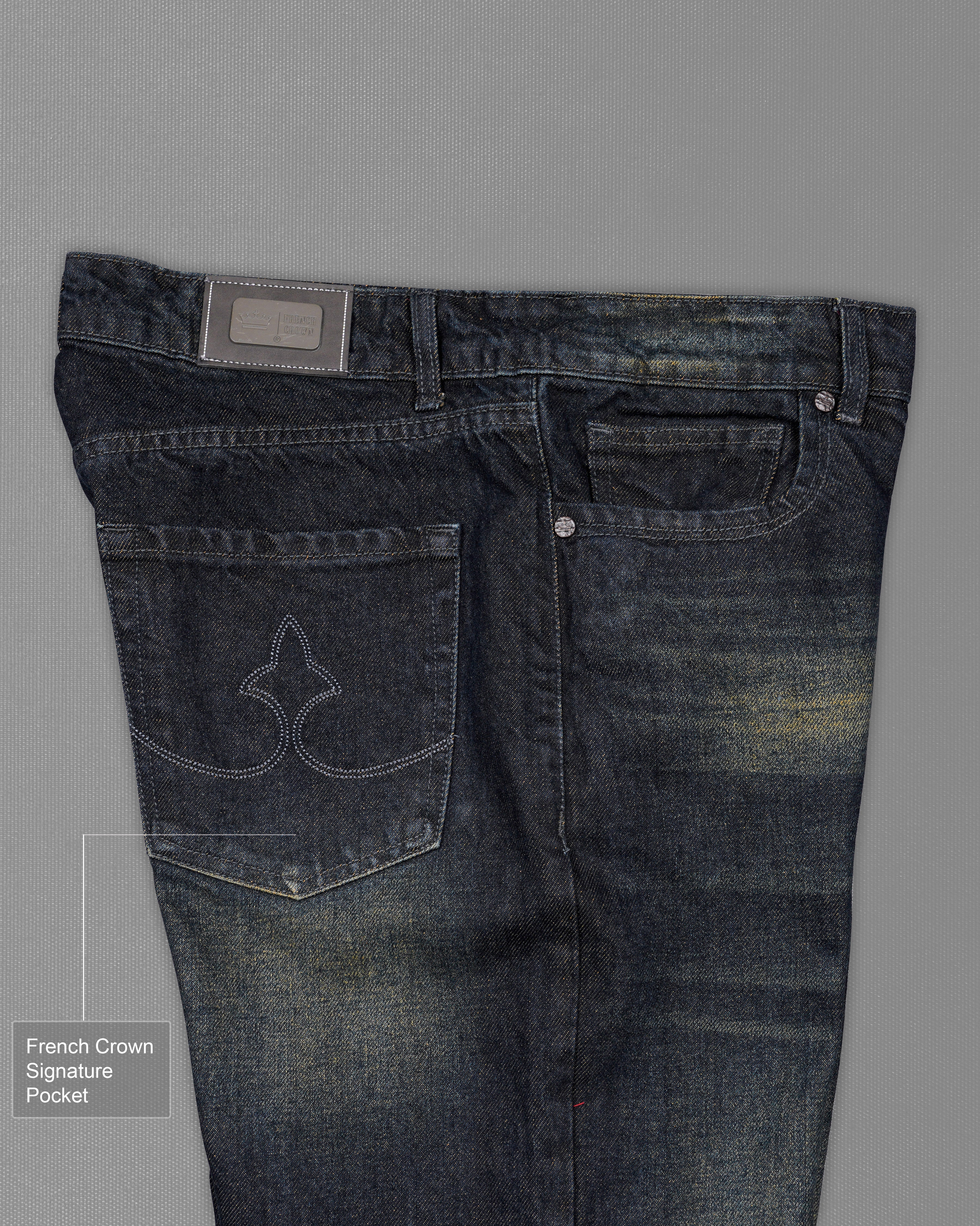 Gunmetal Black Hand Sanding Denim J197-30, J197-32, J197-34, J197-36, J197-38, J197-40