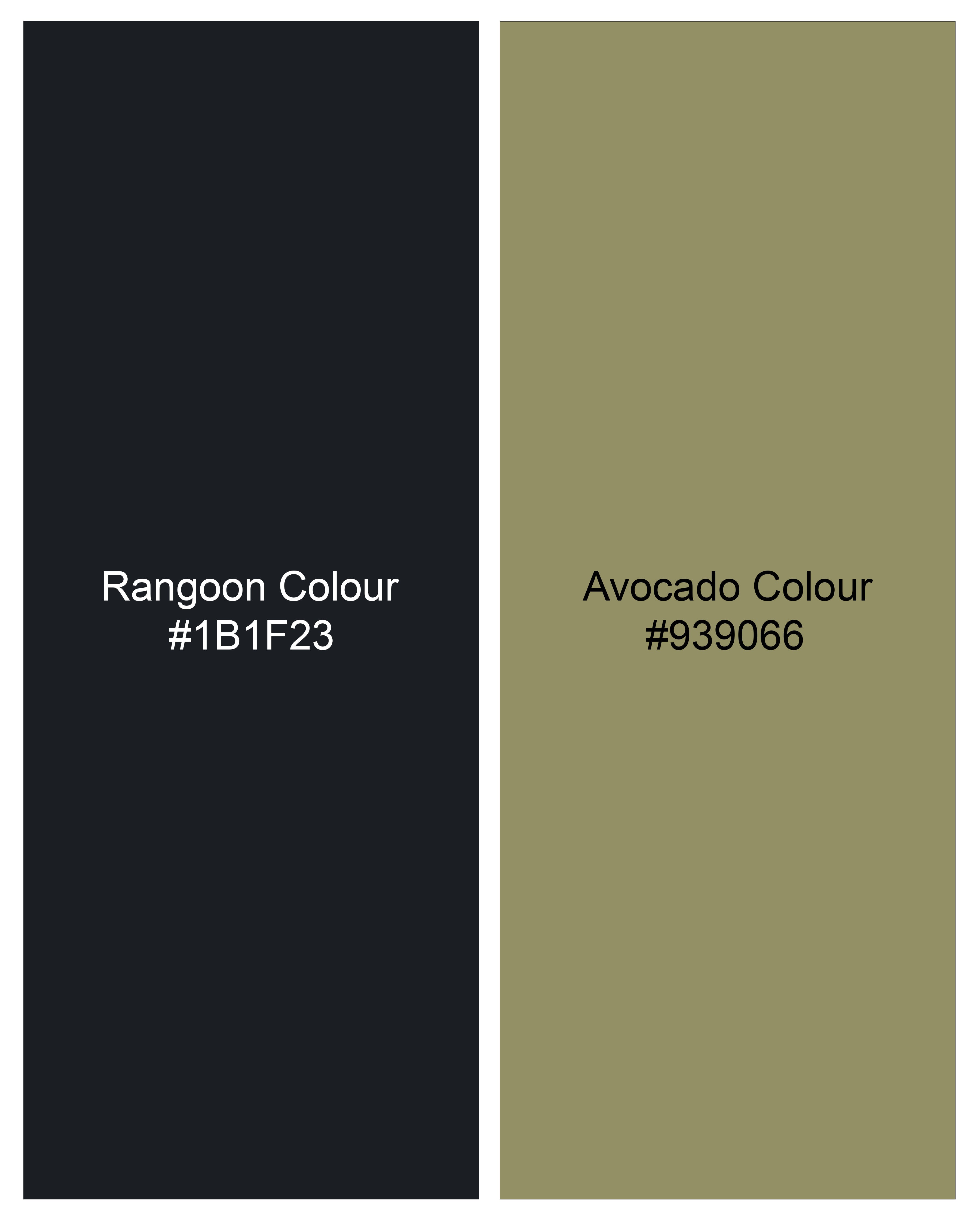 Rangoon Black with Avocado Green Stone Wash Denim