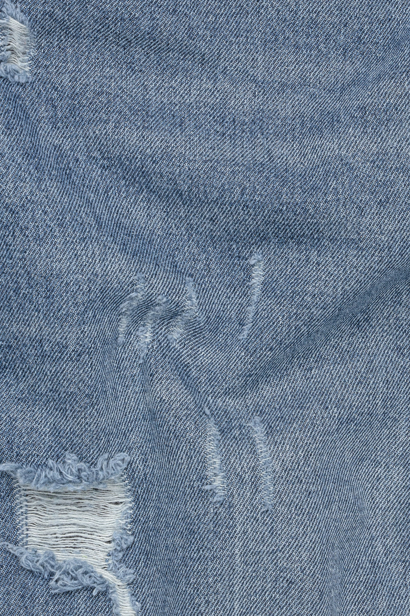 Lynch Blue Mildly Distressed Stone Wash Denim